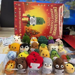 Crochet Advent Calendar – 24 Positive Amigurumi Plush Toys, Handmade Holiday Countdown