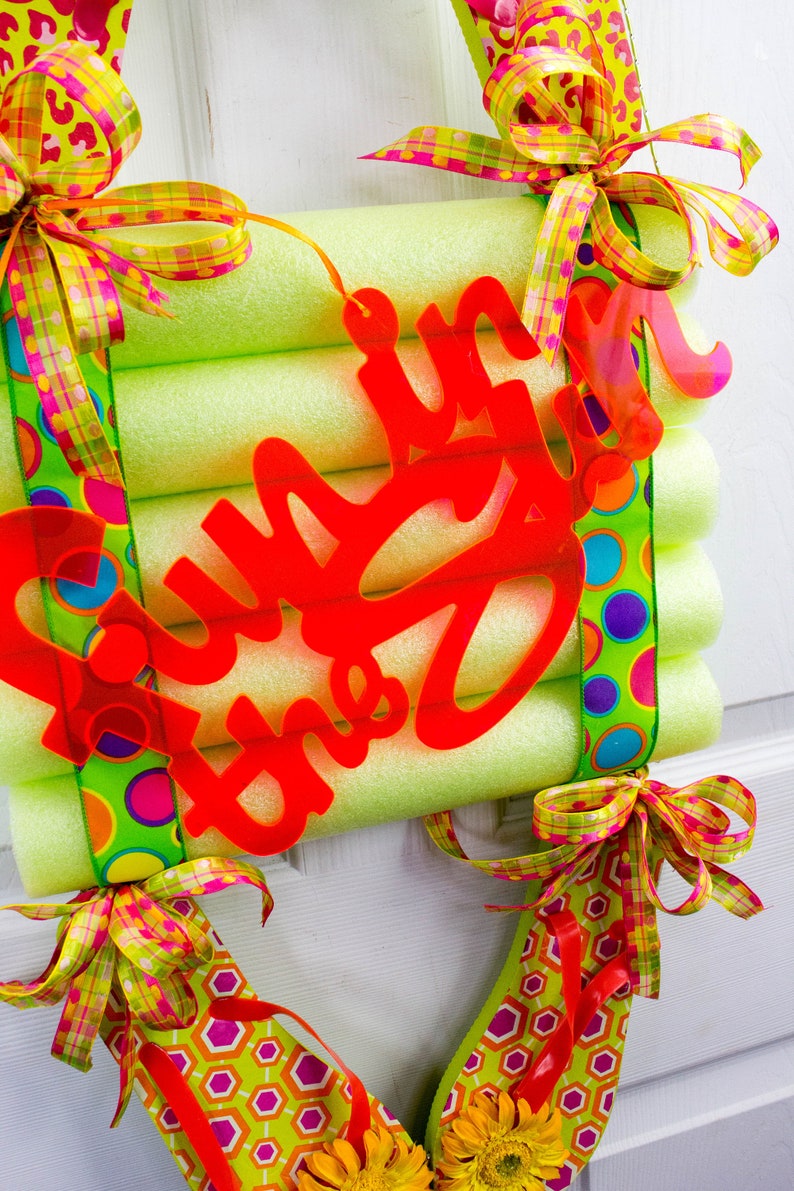 Summer Door Hanger Flip Flops Pool Noodle Hanger Storm Door Etsy