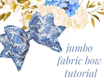 Jumbo Fabric Bow Video Tutorial, How to Make a Jumbo Fabric Bow, Video Tutorial for Large Fabric Bow