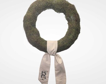 Canvas Monogrammed Wreath Sash, Personalized Wreath Sash, Front Door Sash for Wreath