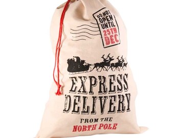 Express Delivery Gift Sack, Holiday Christmas Wrapping Sack, Christmas Gift Bag