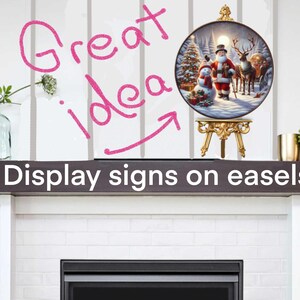 Happy Easter Bunny Round Sign - 10” or 11.75” Easter Decor by MilandDil Designs