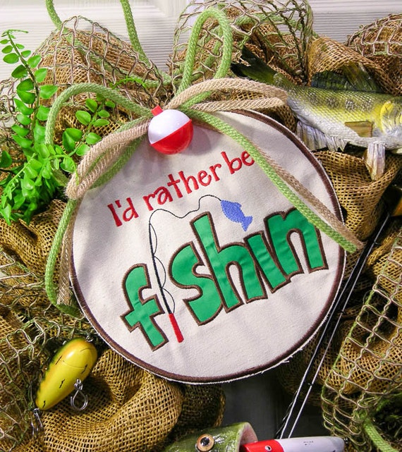 Fishing Wreath, Camp Decor, Man Cave Wreath, Gift for Man 