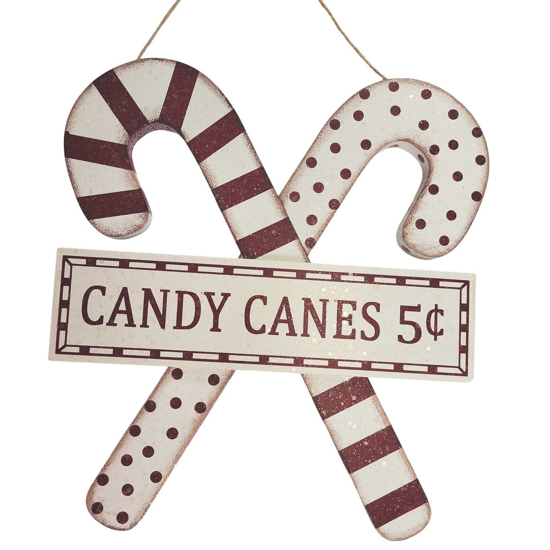 Candy Cane Sign Christmas Candy Cane Sign Holiday Peppermint Etsy