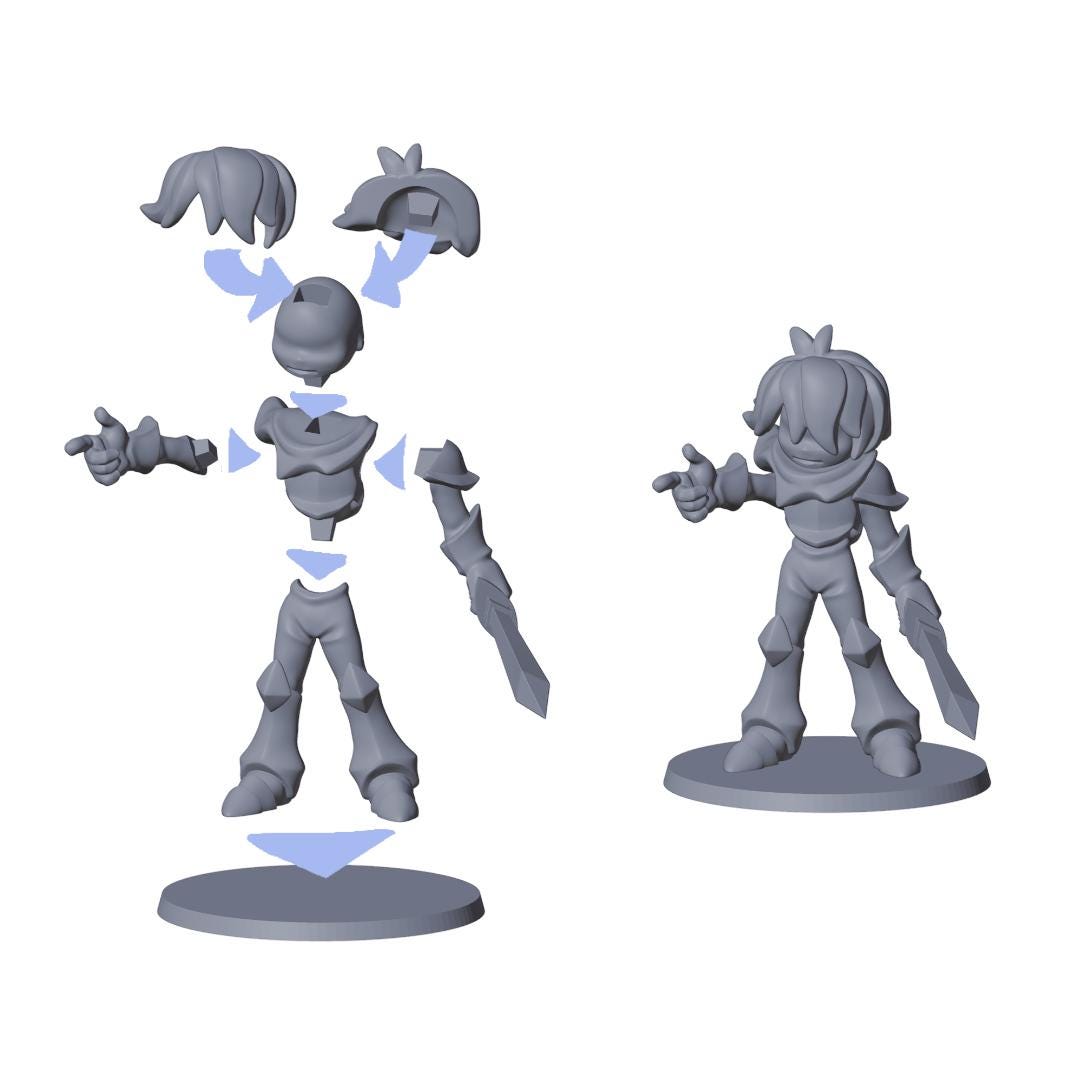 DELTARUNE - Dark World Kris Figure (~8 Cm, ~3.25 In) - Etsy