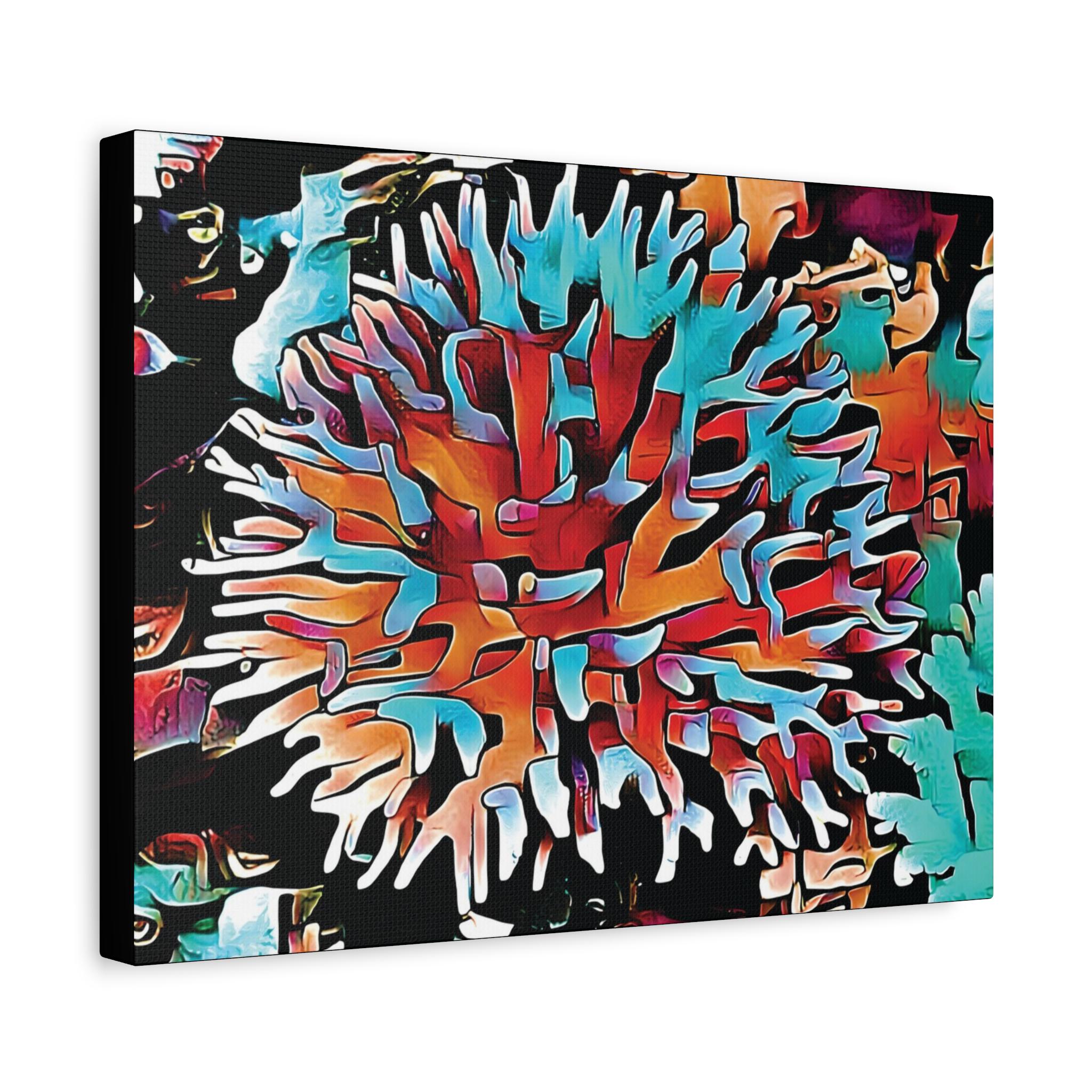Aqua Spike Canvas Wall Art