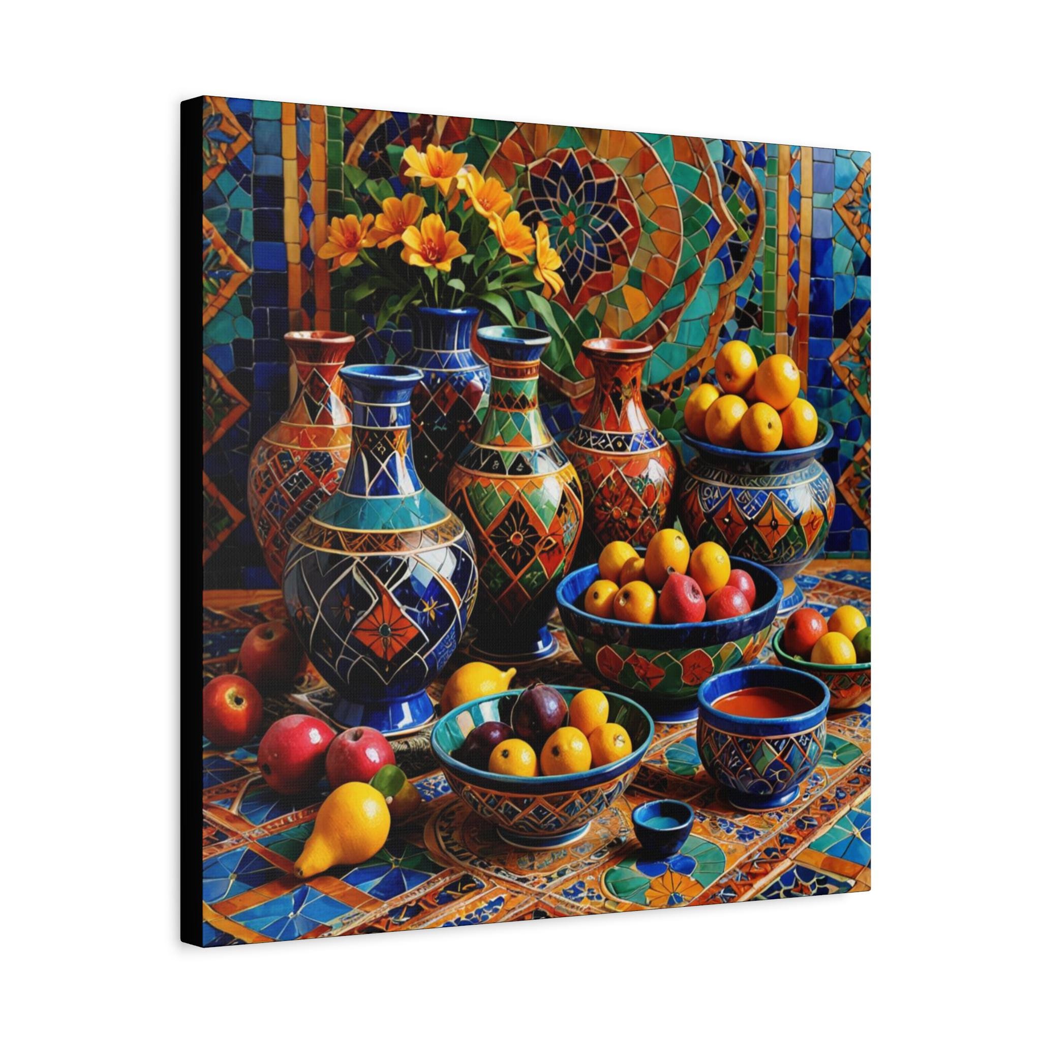 Table With Fruit Canvas Wall Art