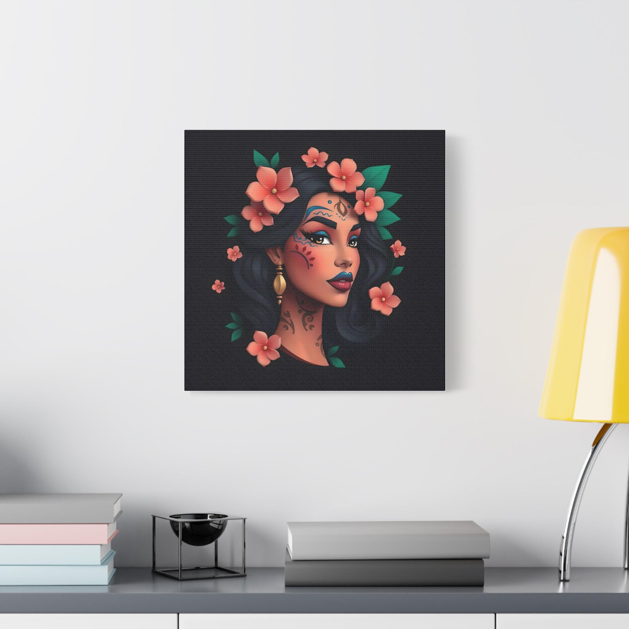 Lady on Black 1 - Canvas Wall Art
