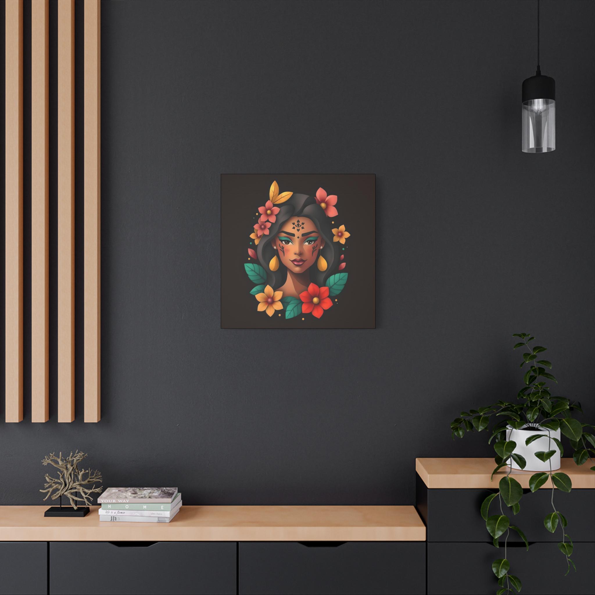 Lady On Black B Canvas Wall Art