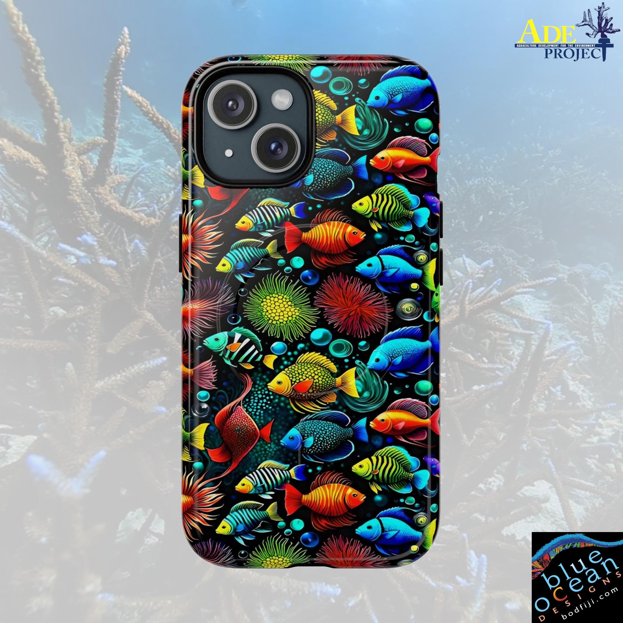 Something Fishy iPhone Magnetic Case - Walt Smith Fiji Ocean Art - Supports ADE Reef Restoration