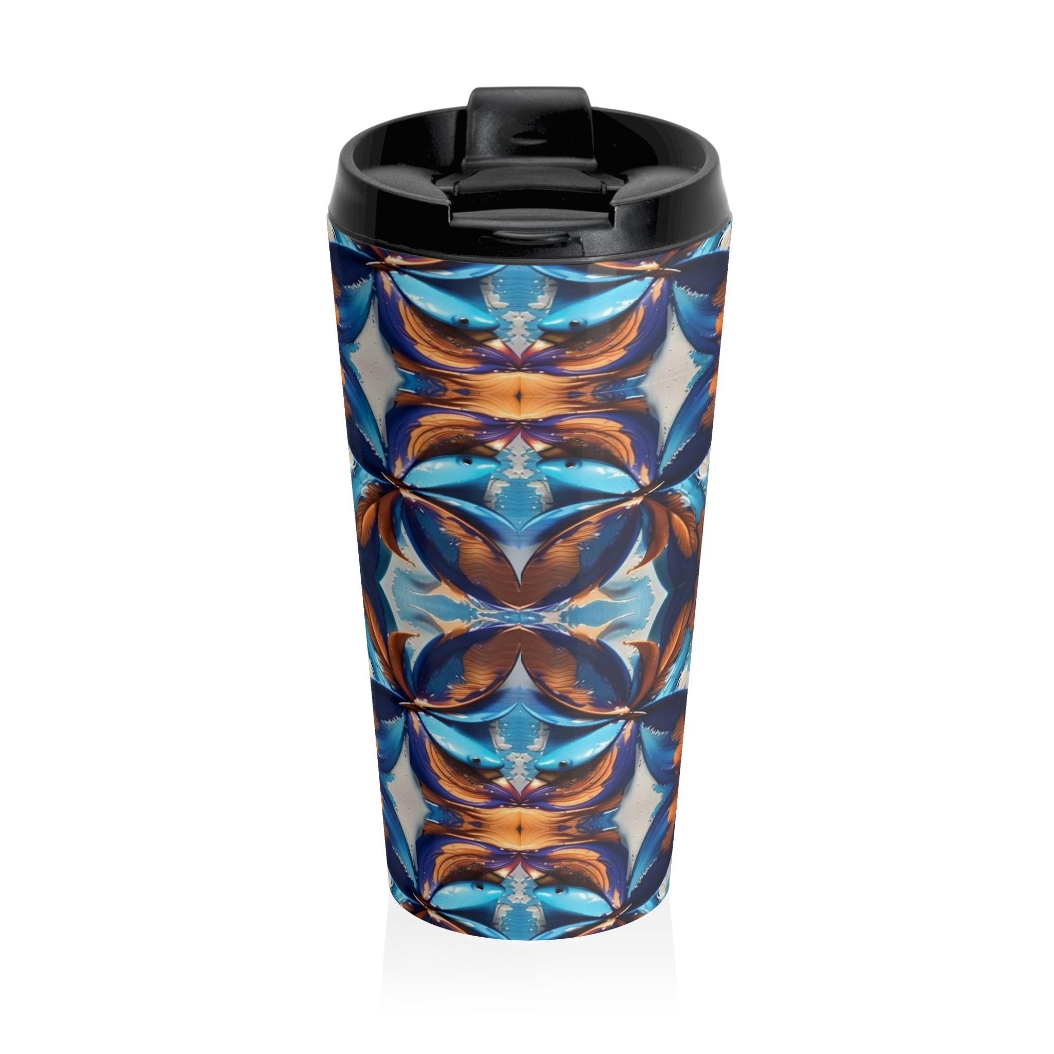 Blue Fan Quad - Travel Mug