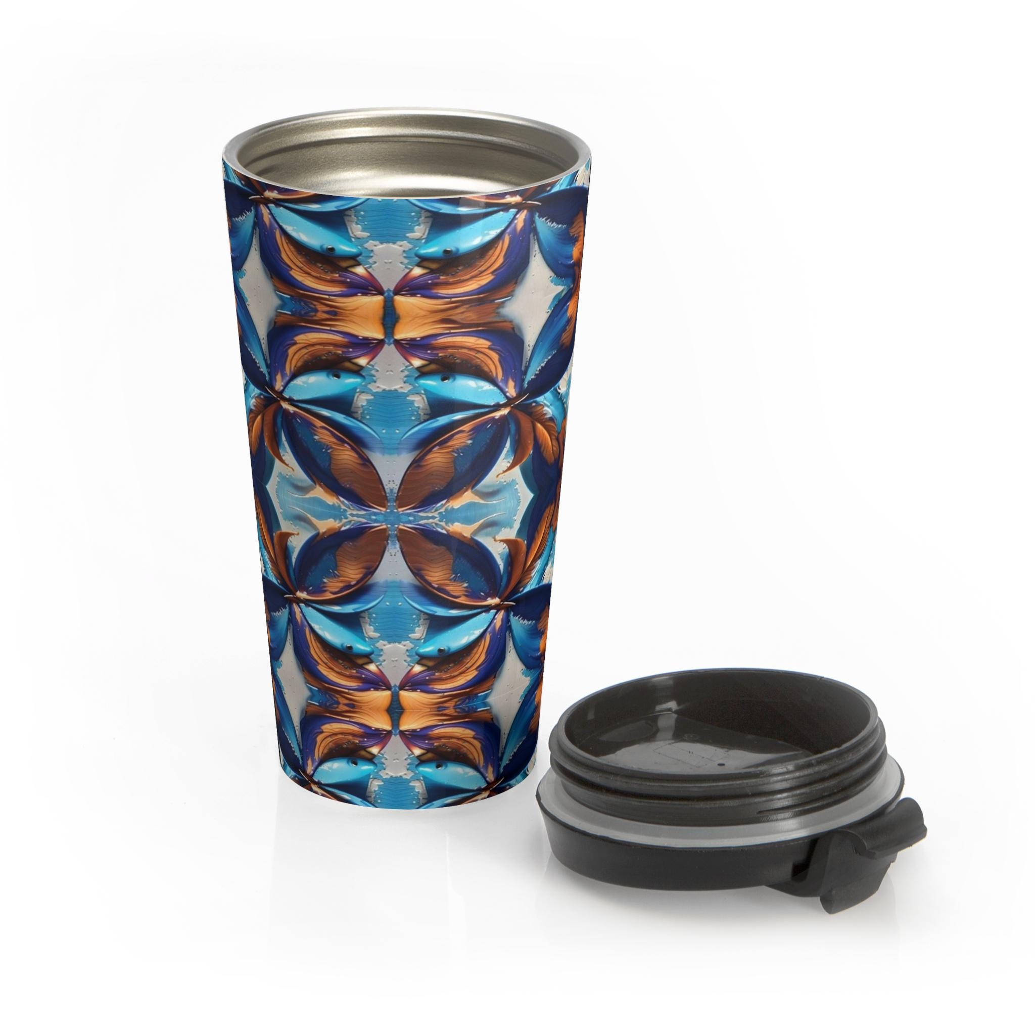 Blue Fan Quad - Travel Mug