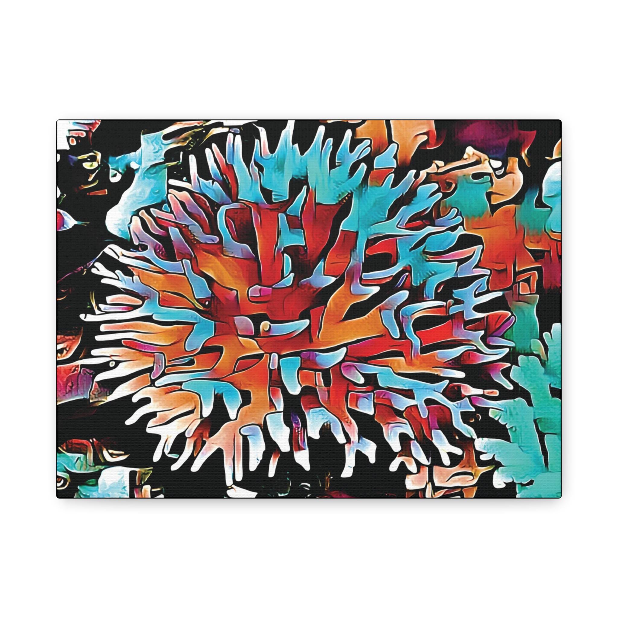 Aqua Spike Canvas Wall Art
