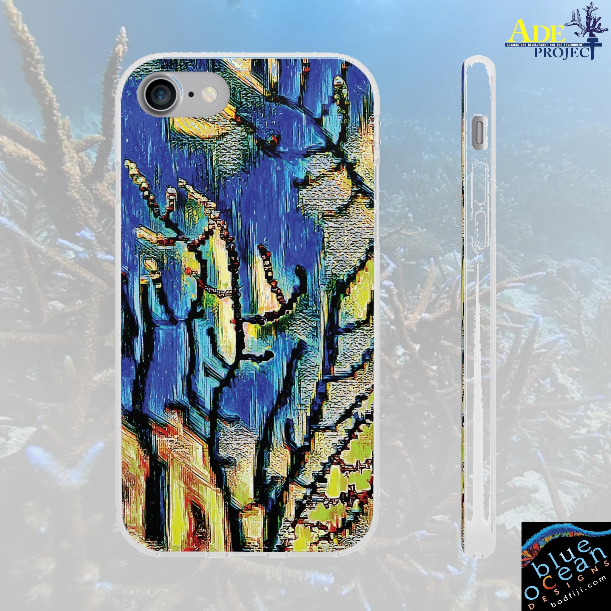 Deep Fan iPhone Flexi Case - Walt Smith Fiji Ocean Art - Supports ADE Reef Restoration