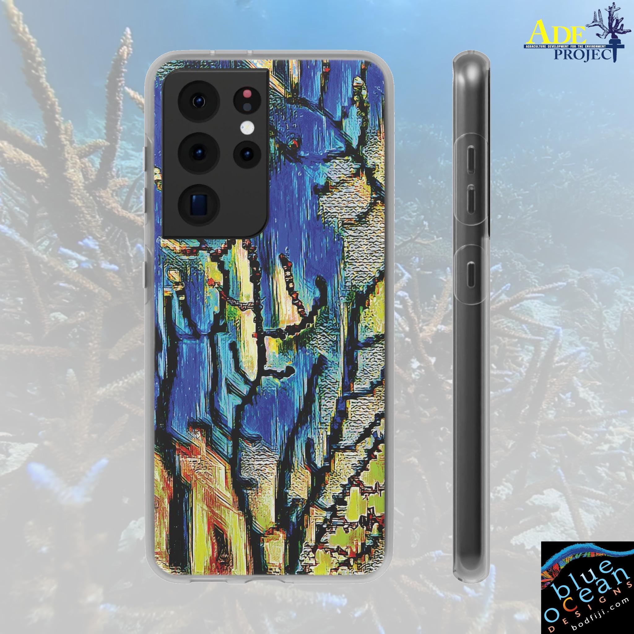 Deep Fan Android Flexi Case - Walt Smith Fiji Ocean Art - Supports ADE Reef Restoration