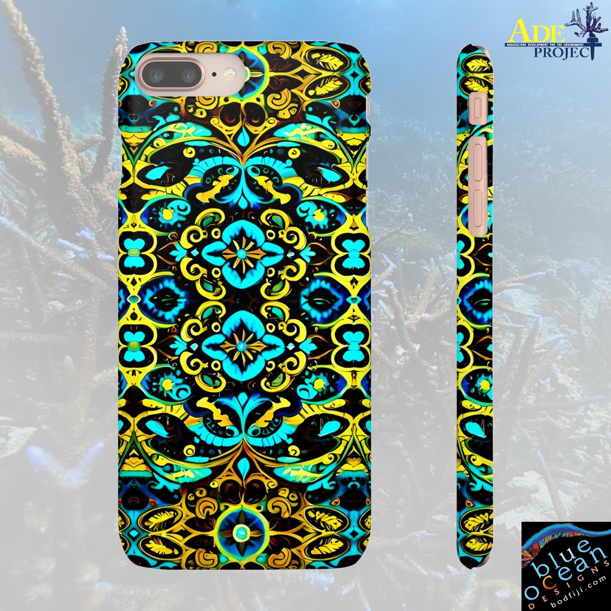 Blue Lace iPhone Snap Case - Walt Smith Fiji Ocean Art - Supports ADE Reef Restoration