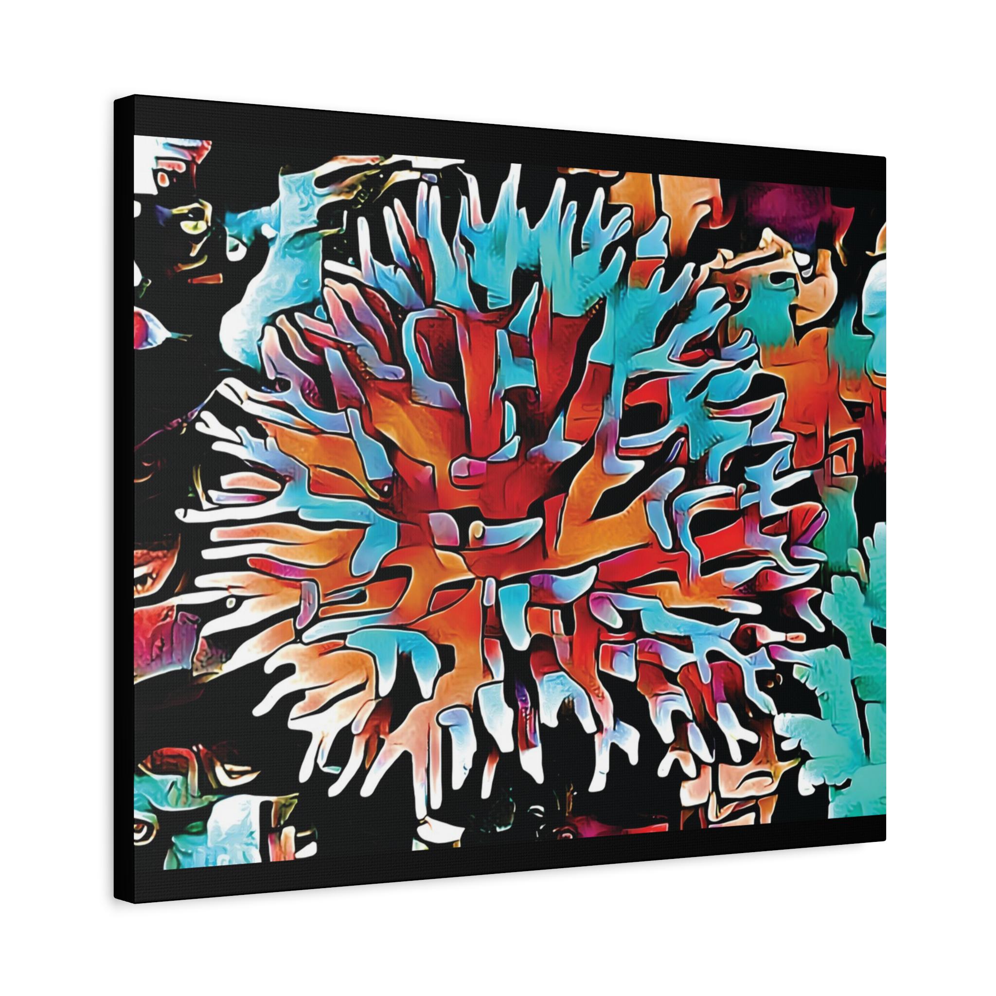 Aqua Spike Canvas Wall Art