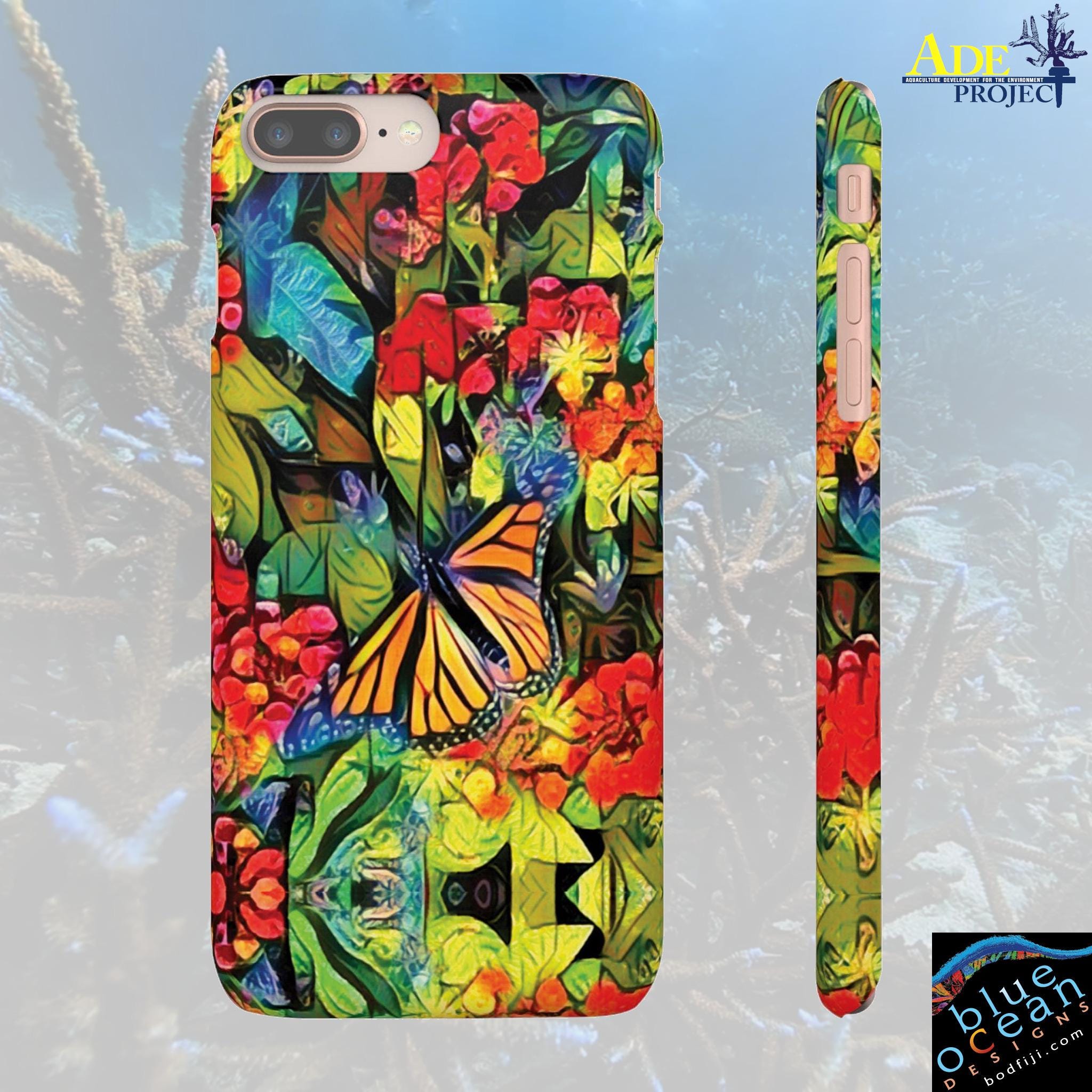 Monarch Garden iPhone Snap Case - Walt Smith Fiji Ocean Art - Supports ADE Reef Restoration