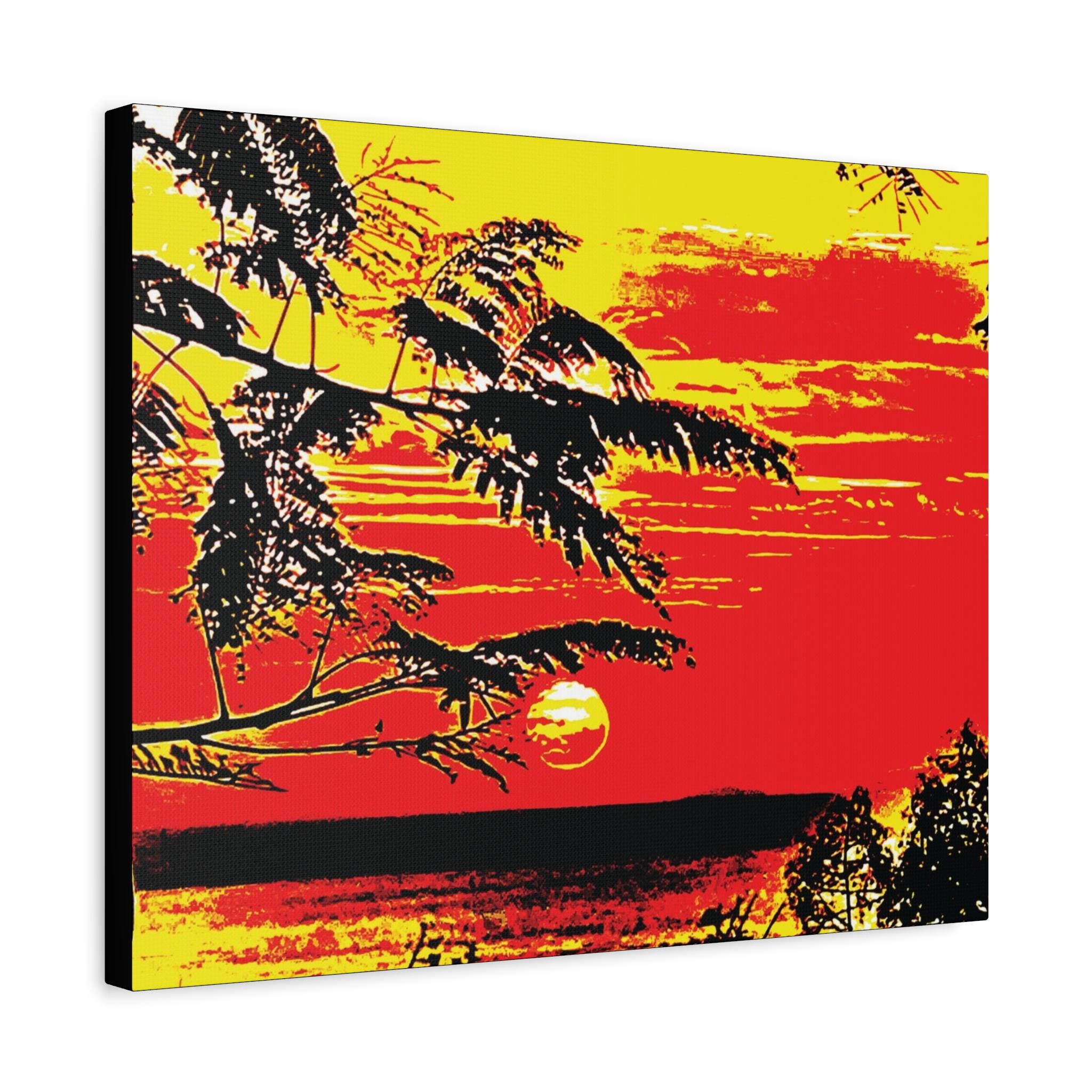 Red Night Canvas Wall Art