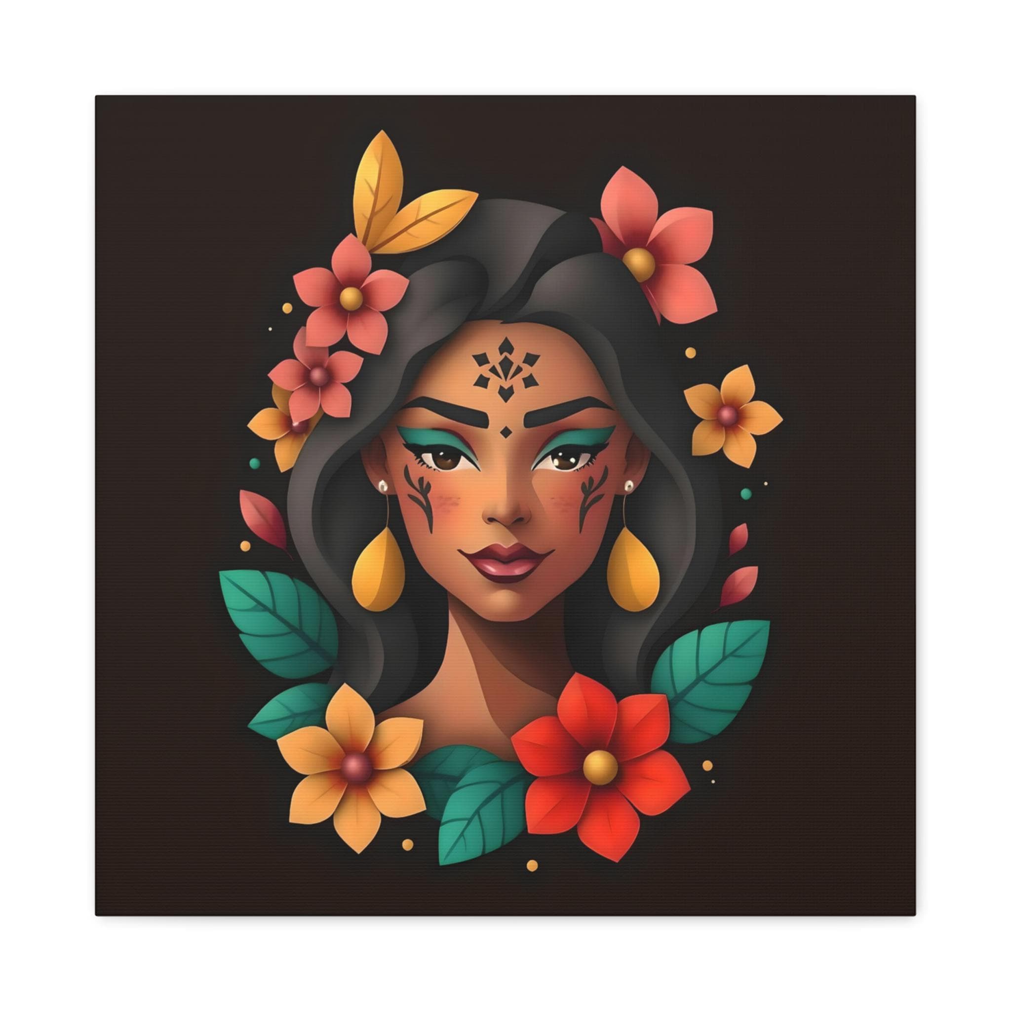 Lady on Black B - Canvas Wall Art