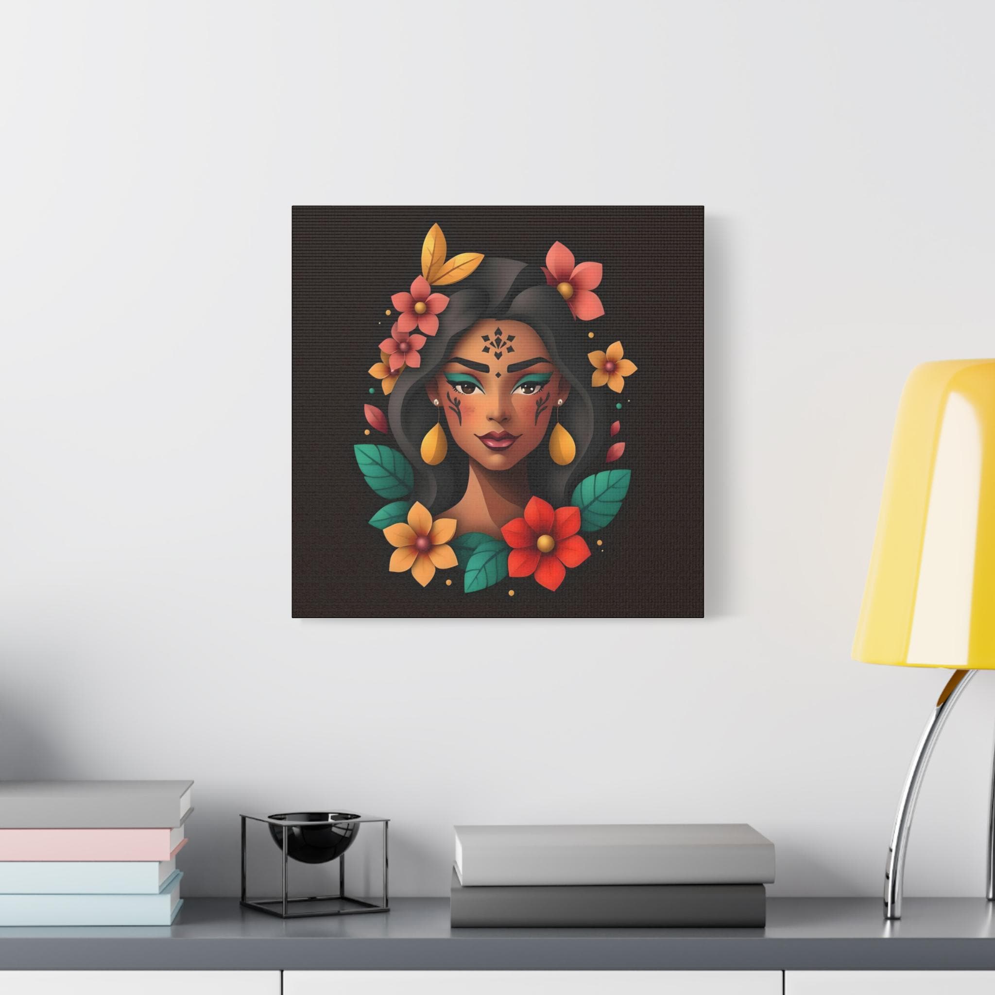 Lady on Black B - Canvas Wall Art