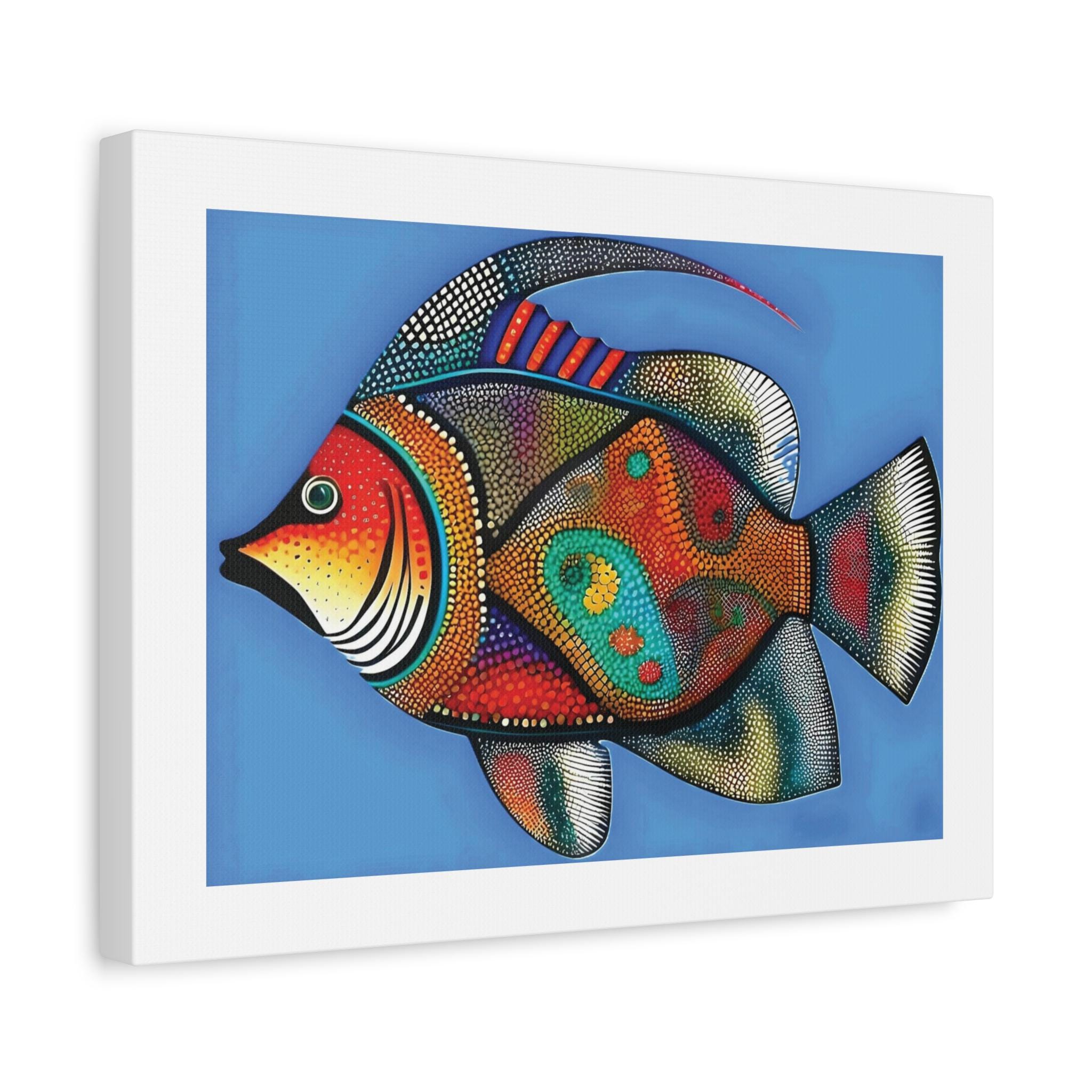 Fish on Blue - Canvas Wall Art