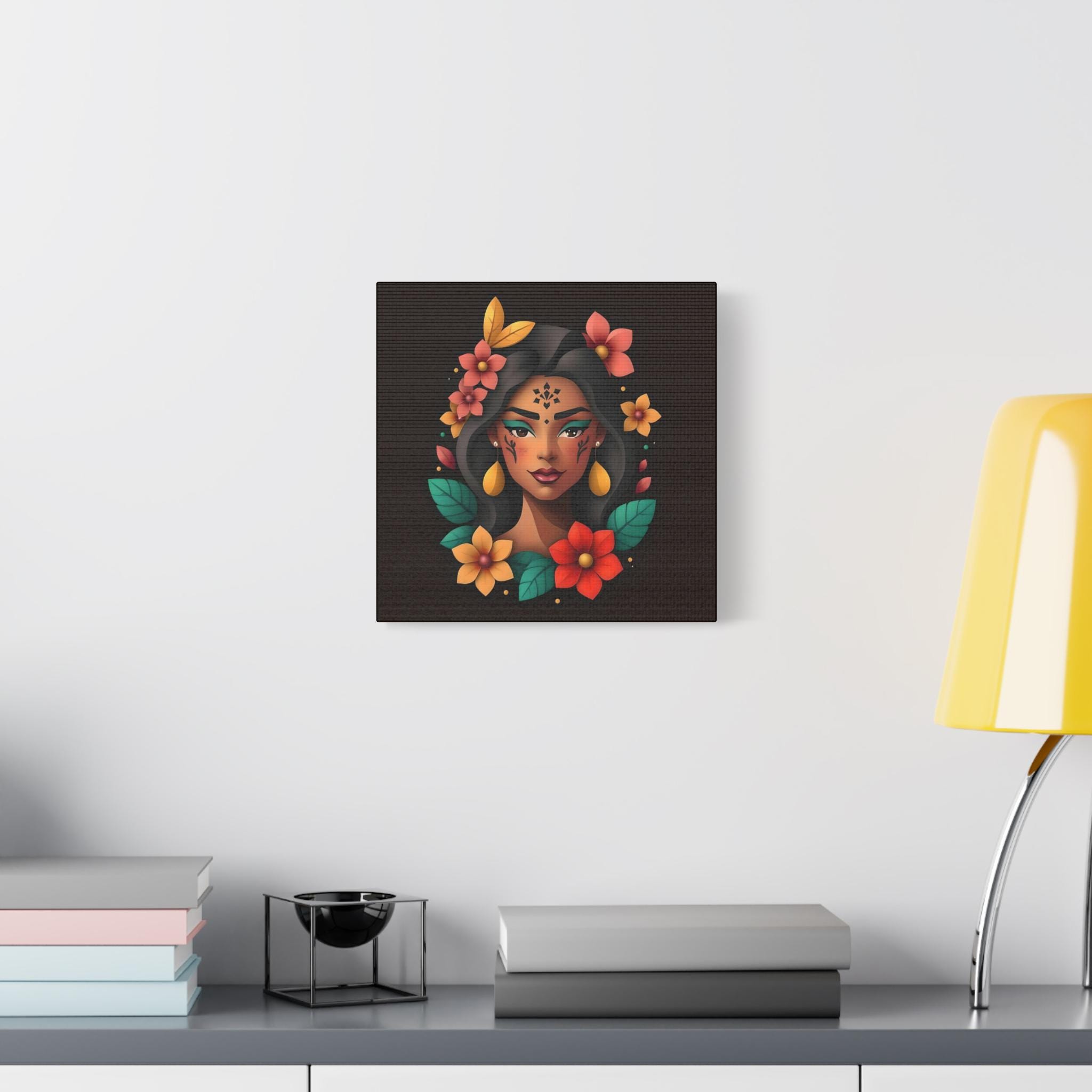 Lady On Black B Canvas Wall Art