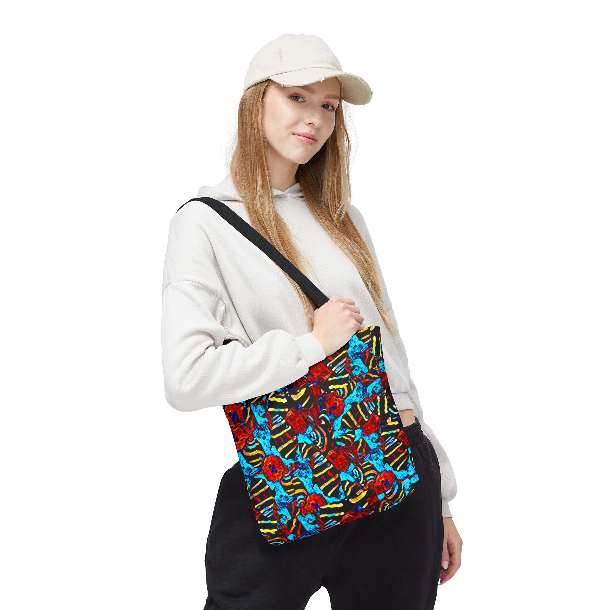 Colorful Snails on Parade Tote Bag | All-Over Print Beach Sand Design