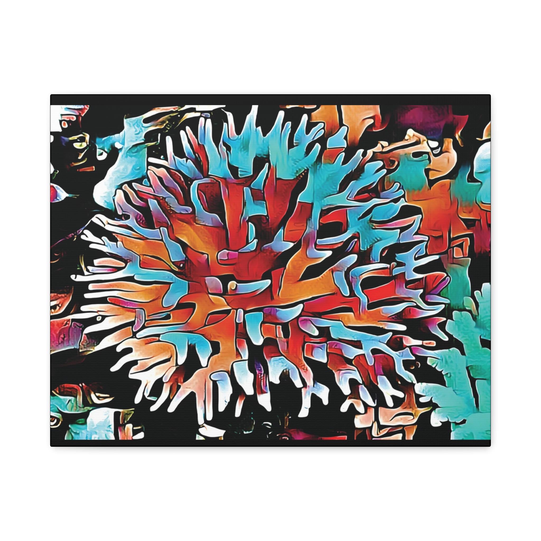 Aqua Spike Canvas Wall Art