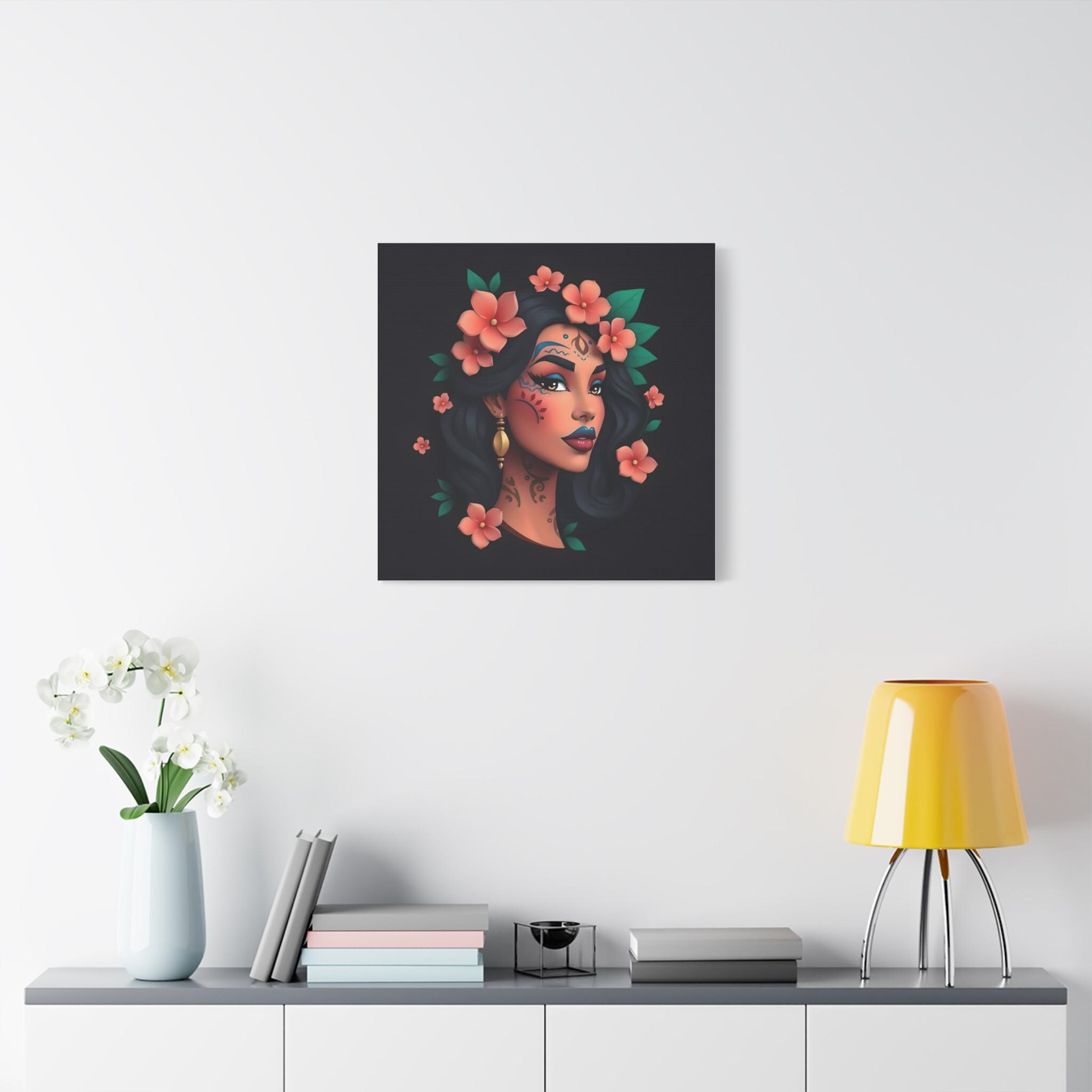 Lady on Black 1 - Canvas Wall Art