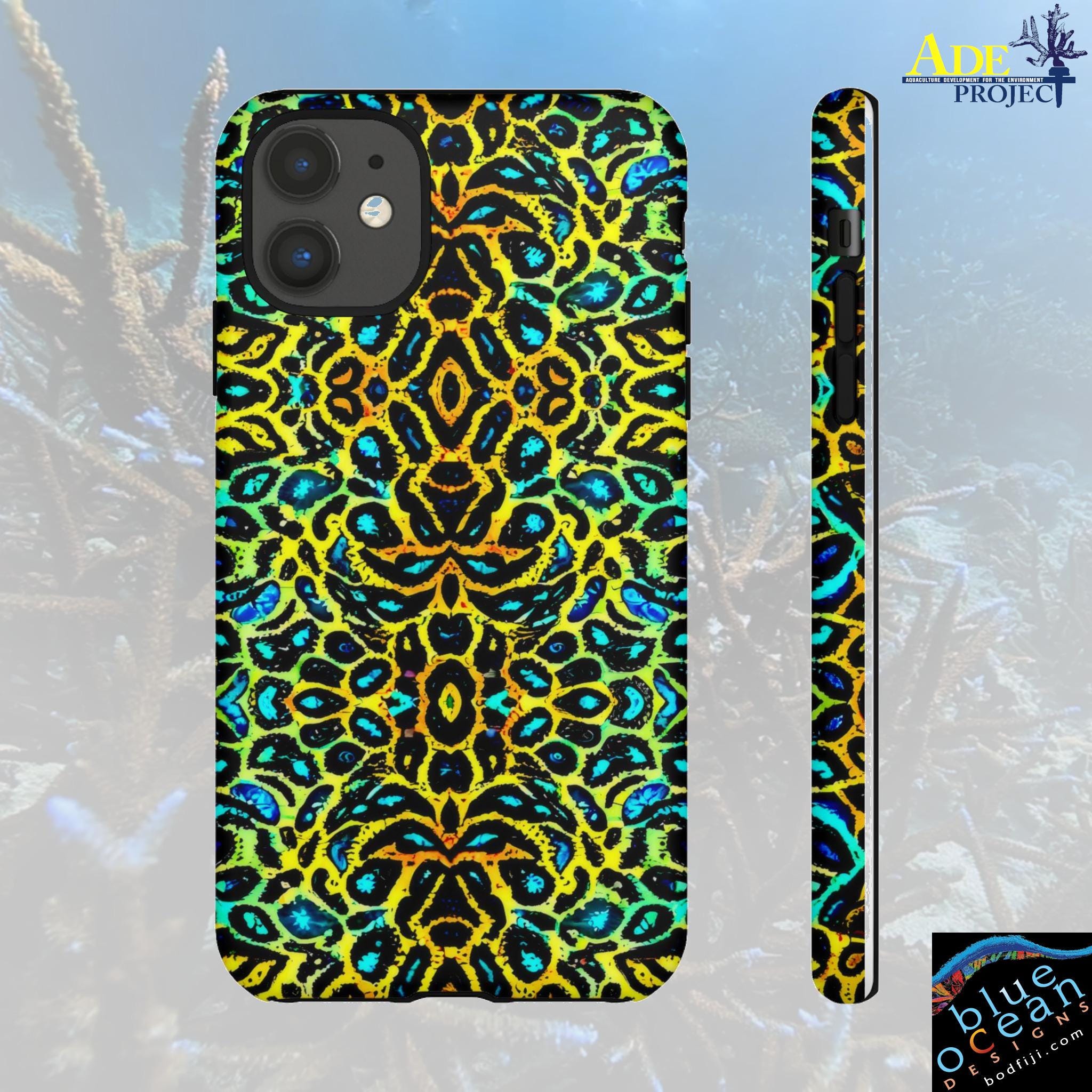 Golden Cat iPhone Tough Case - Walt Smith Fiji Ocean Art - Supports ADE Reef Restoration