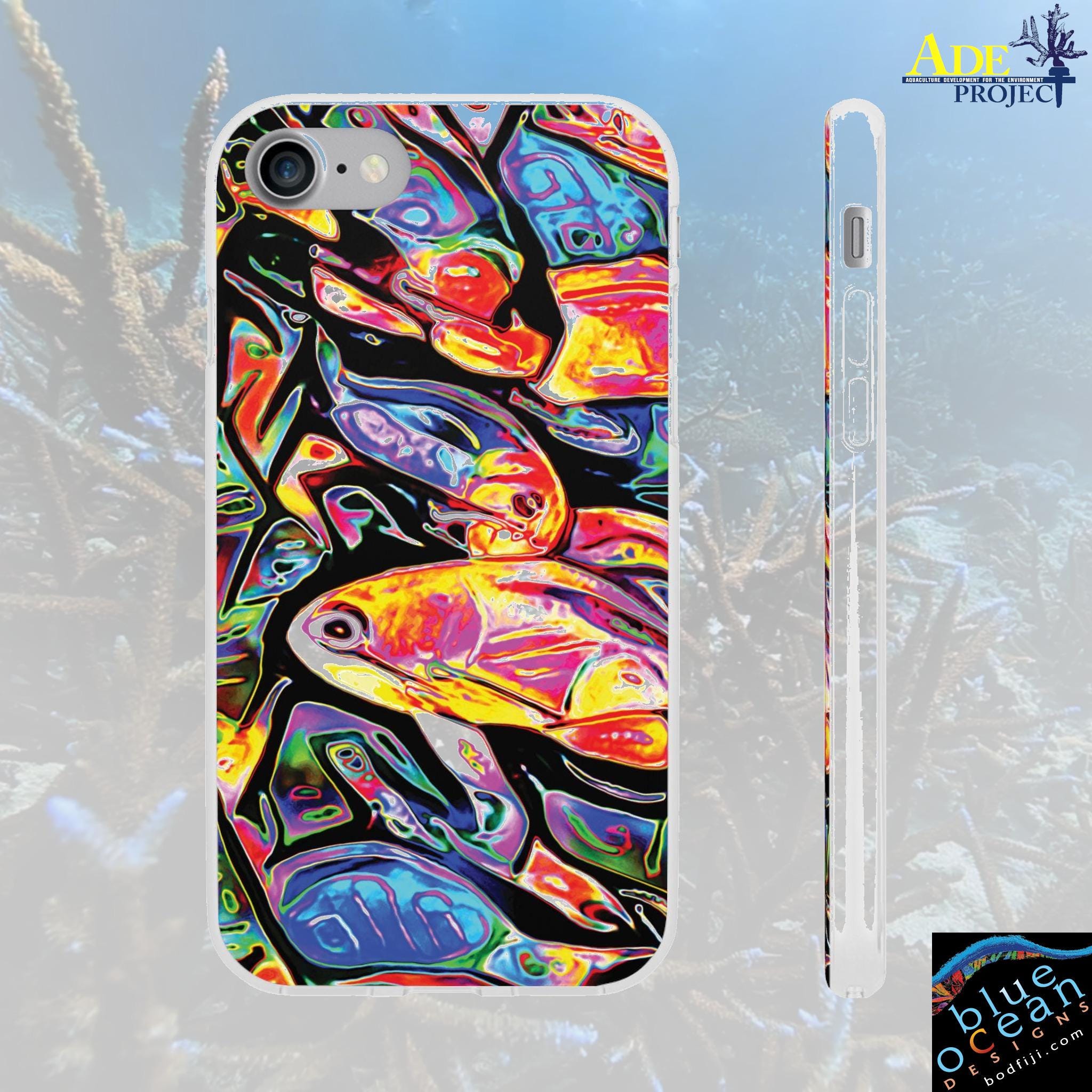 Busy Day iPhone Flexi Case - Walt Smith Fiji Ocean Art - Supports ADE Reef Restoration