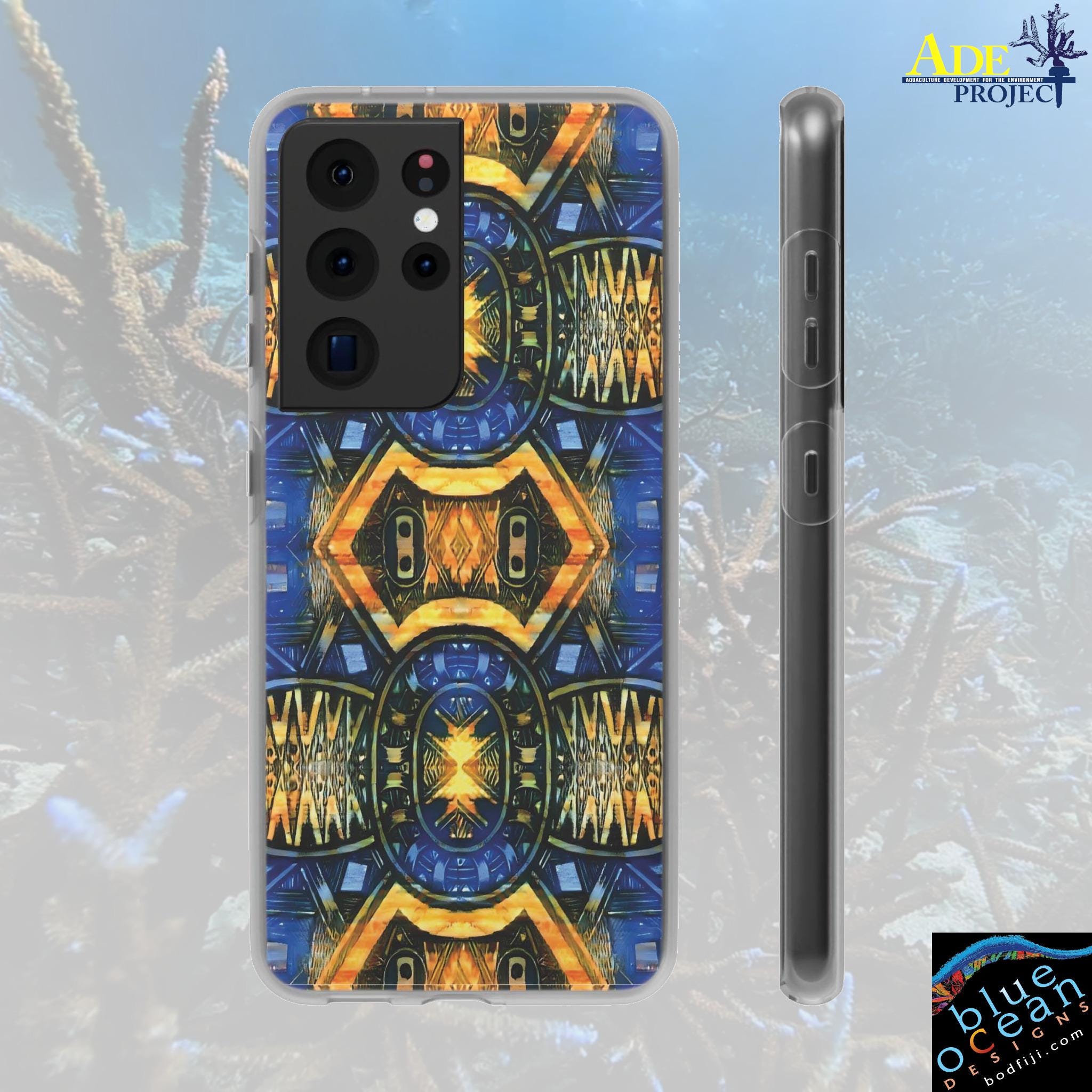 Blue Shield Android Flexi Case - Walt Smith Fiji Ocean Art - Supports ADE Reef Restoration