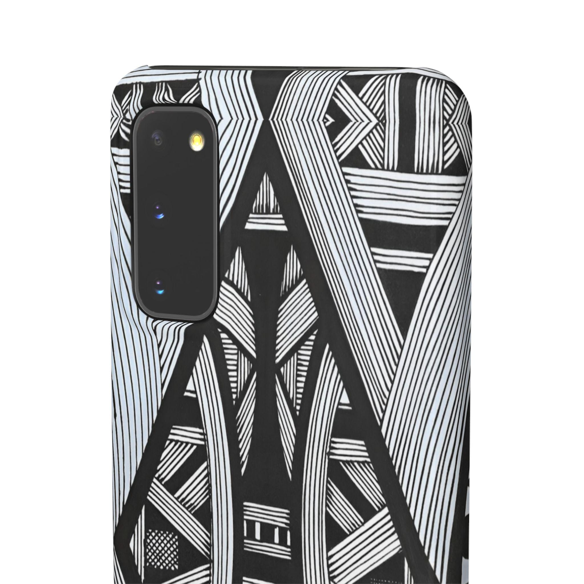 Black & White Tribal Lines Android Snap Case - Walt Smith Fiji Ocean Art - Supports ADE Reef Restoration