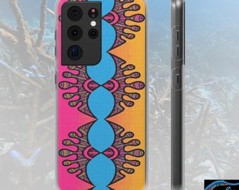 Abstract Urchin Color Android Flexi Case - Walt Smith Fiji Ocean Art - Supports ADE Reef Restoration
