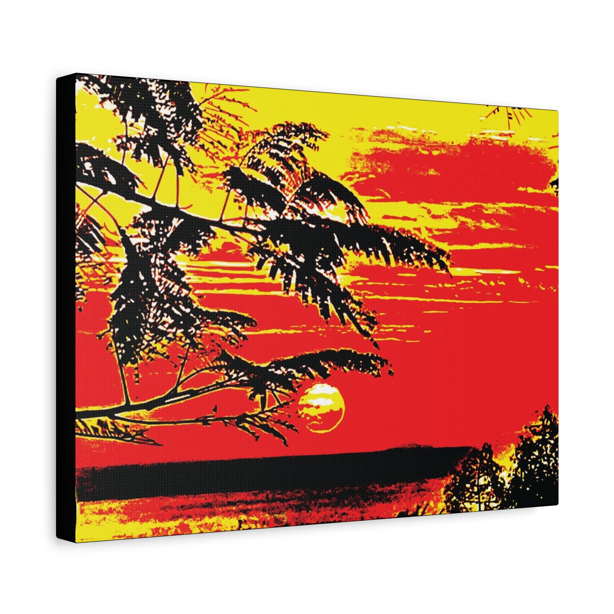 Red Night Canvas Wall Art