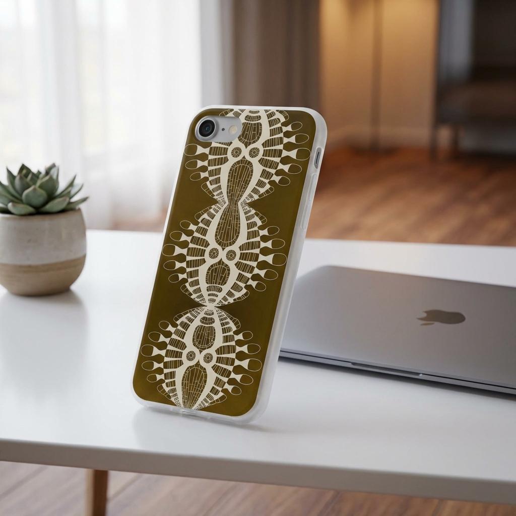 Abstract Urchin Brown iPhone Flexi Case - Walt Smith Fiji Ocean Art - Supports ADE Reef Restoration