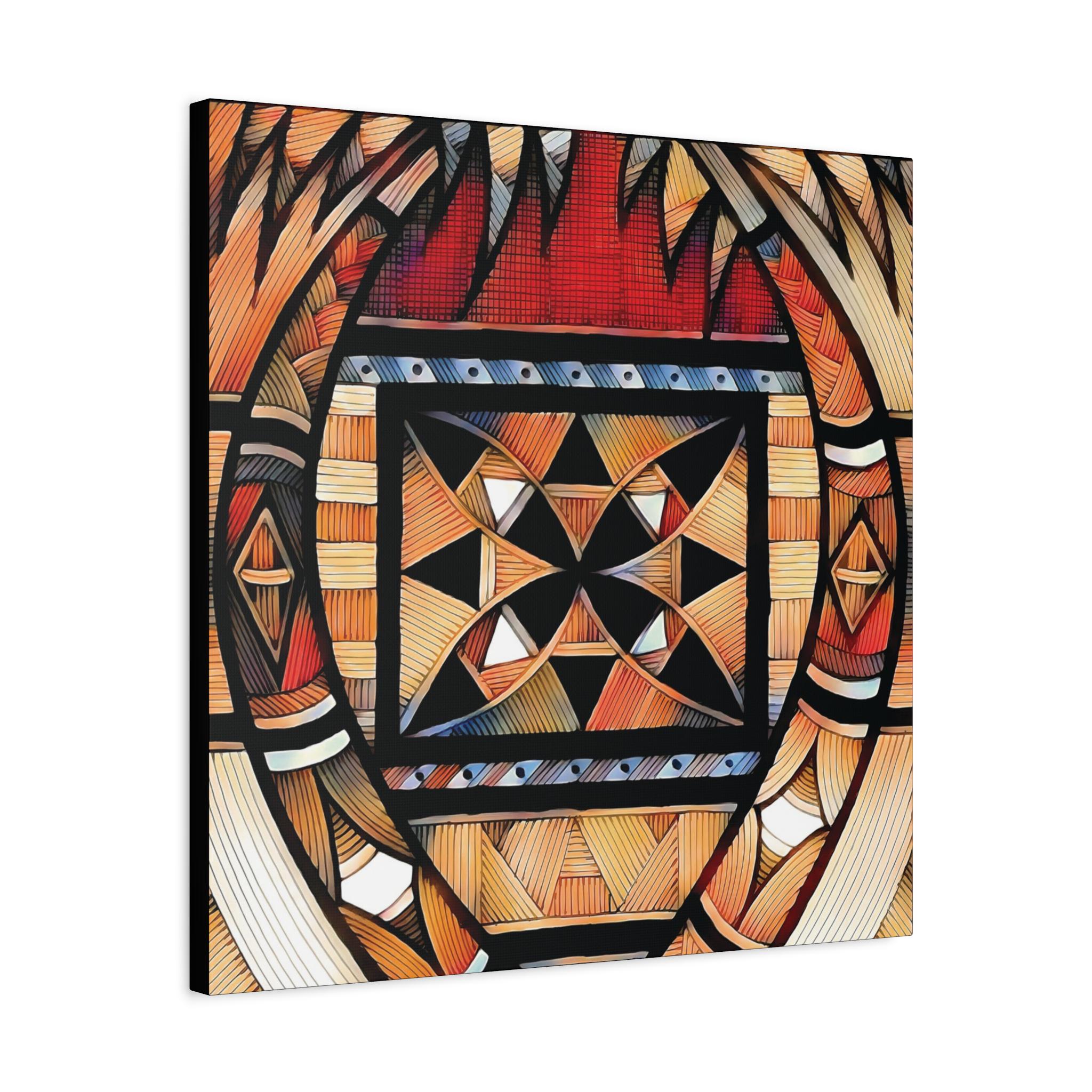 Tapa Palm Canvas Wall Art