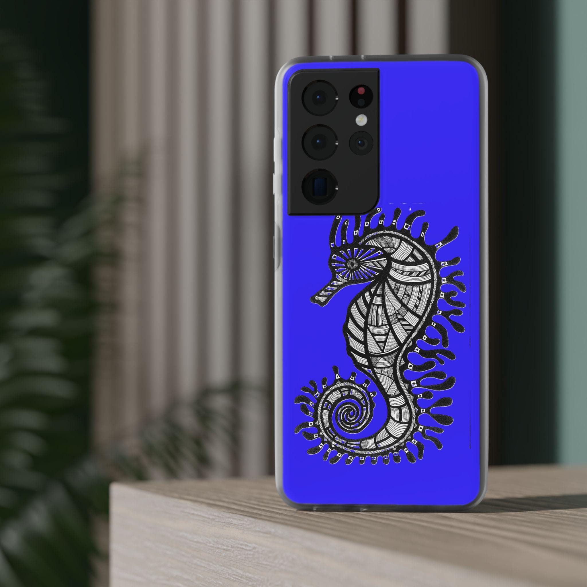 Seahorse on Blue Android Flexi Case - Walt Smith Fiji Ocean Art - Supports ADE Reef Restoration