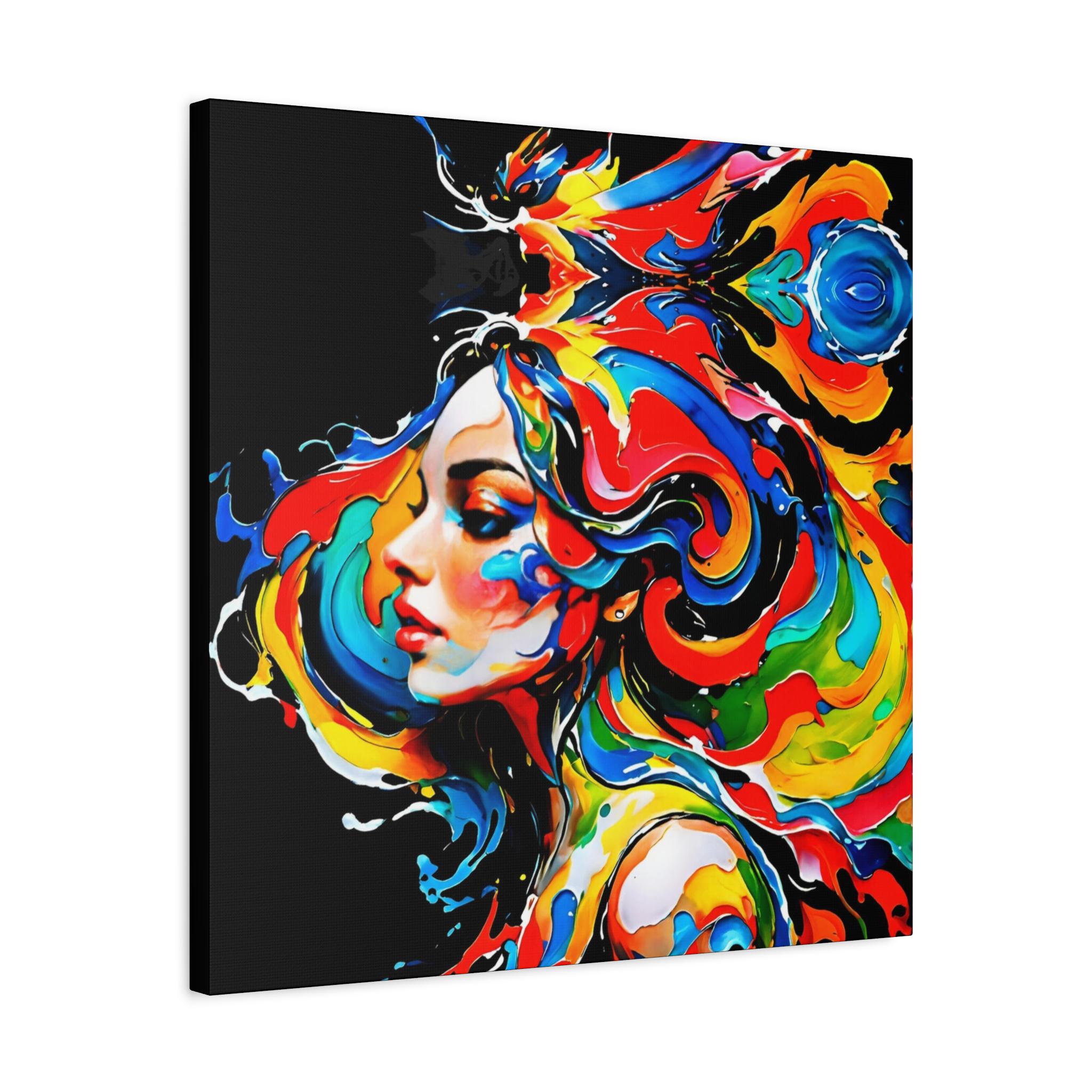 Lady With Paint Canvas Wall Art
