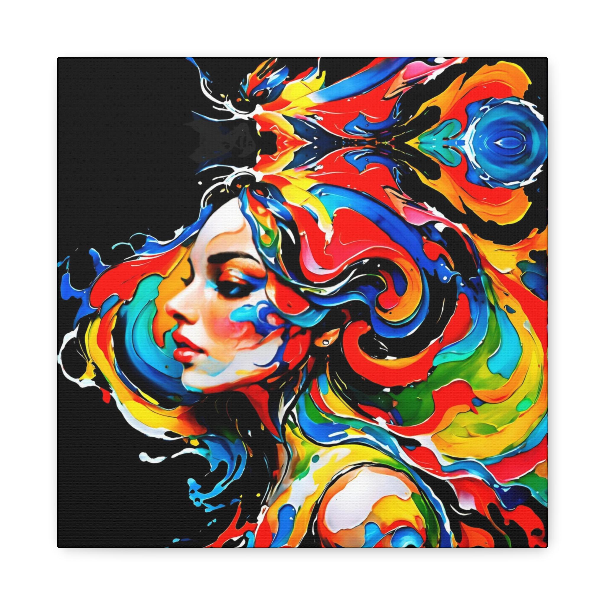 Lady With Paint Canvas Wall Art