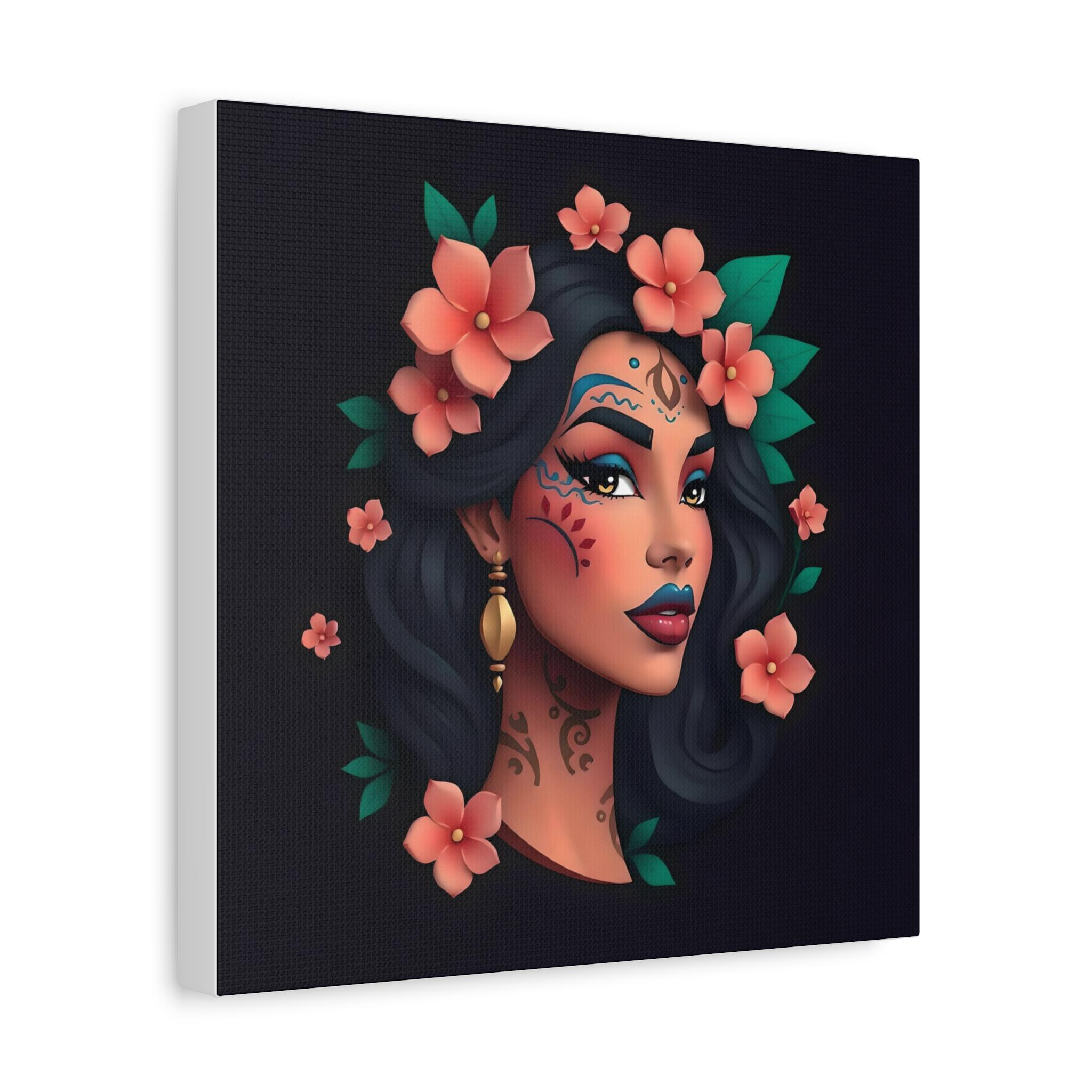 Lady on Black 1 - Canvas Wall Art