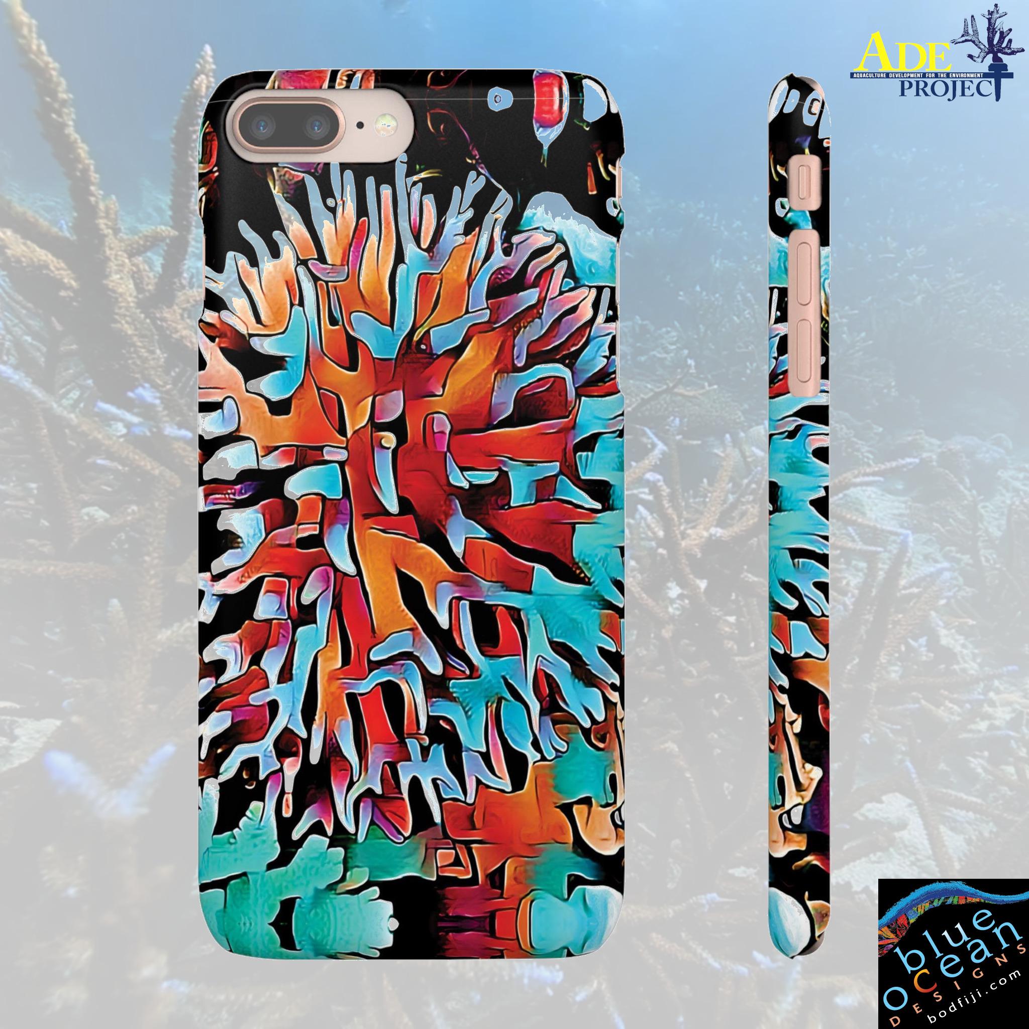 Aqua Spike iPhone Snap Case - Walt Smith Fiji Ocean Art - Supports ADE Reef Restoration