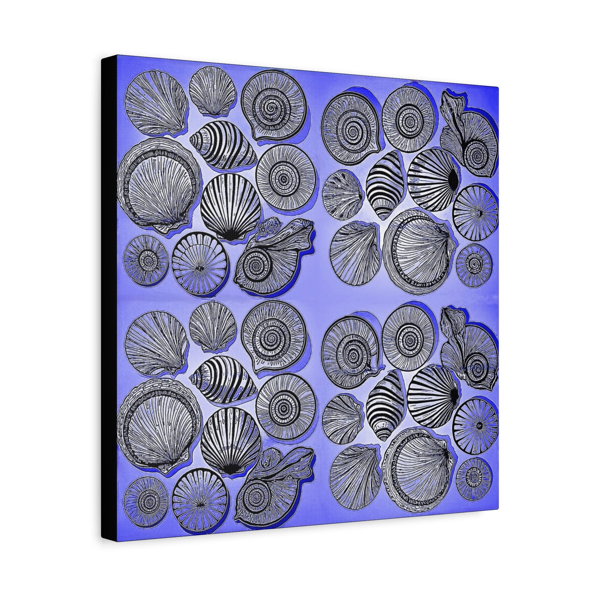 Shells Blue Canvas Wall Art