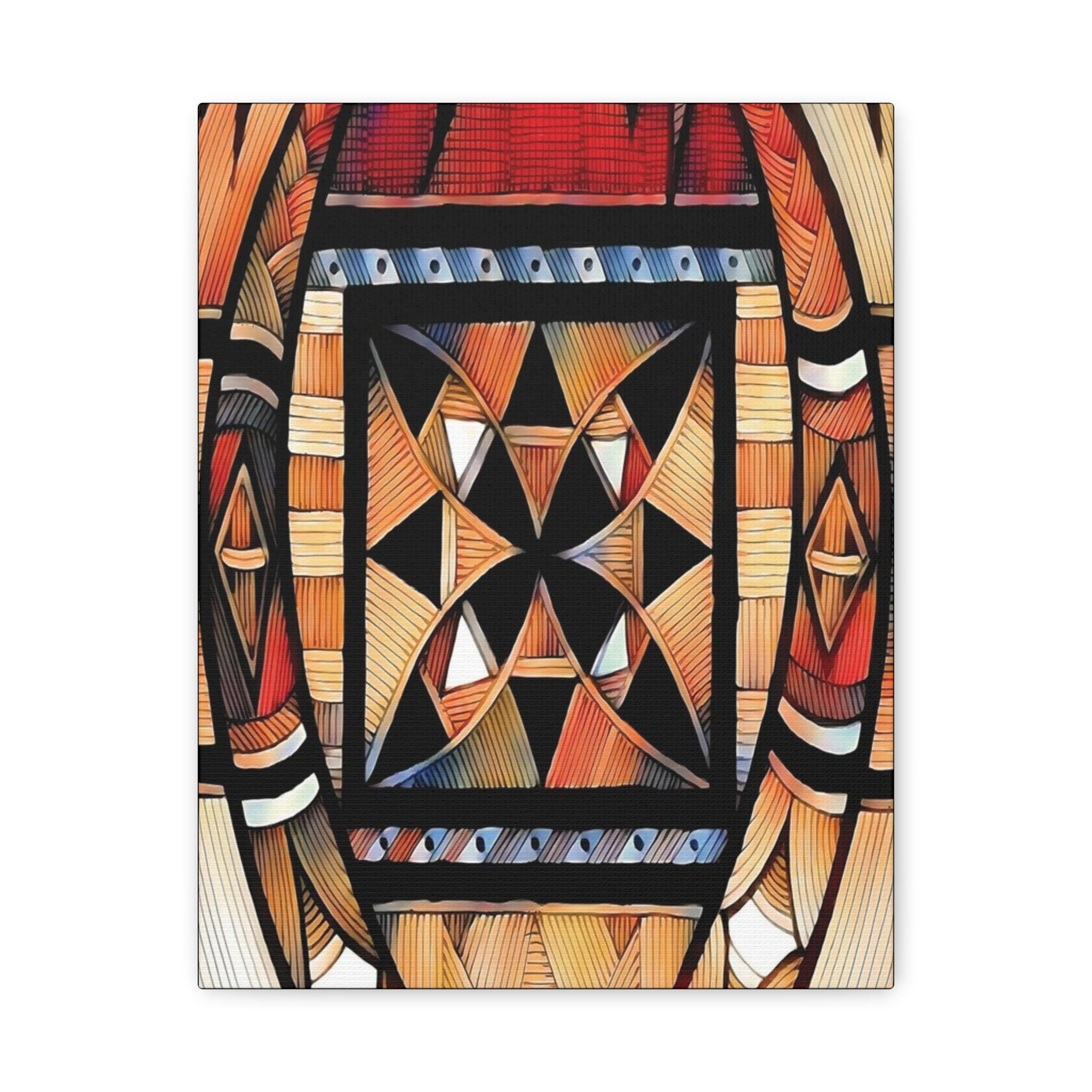 Tapa Trees Canvas Wall Art