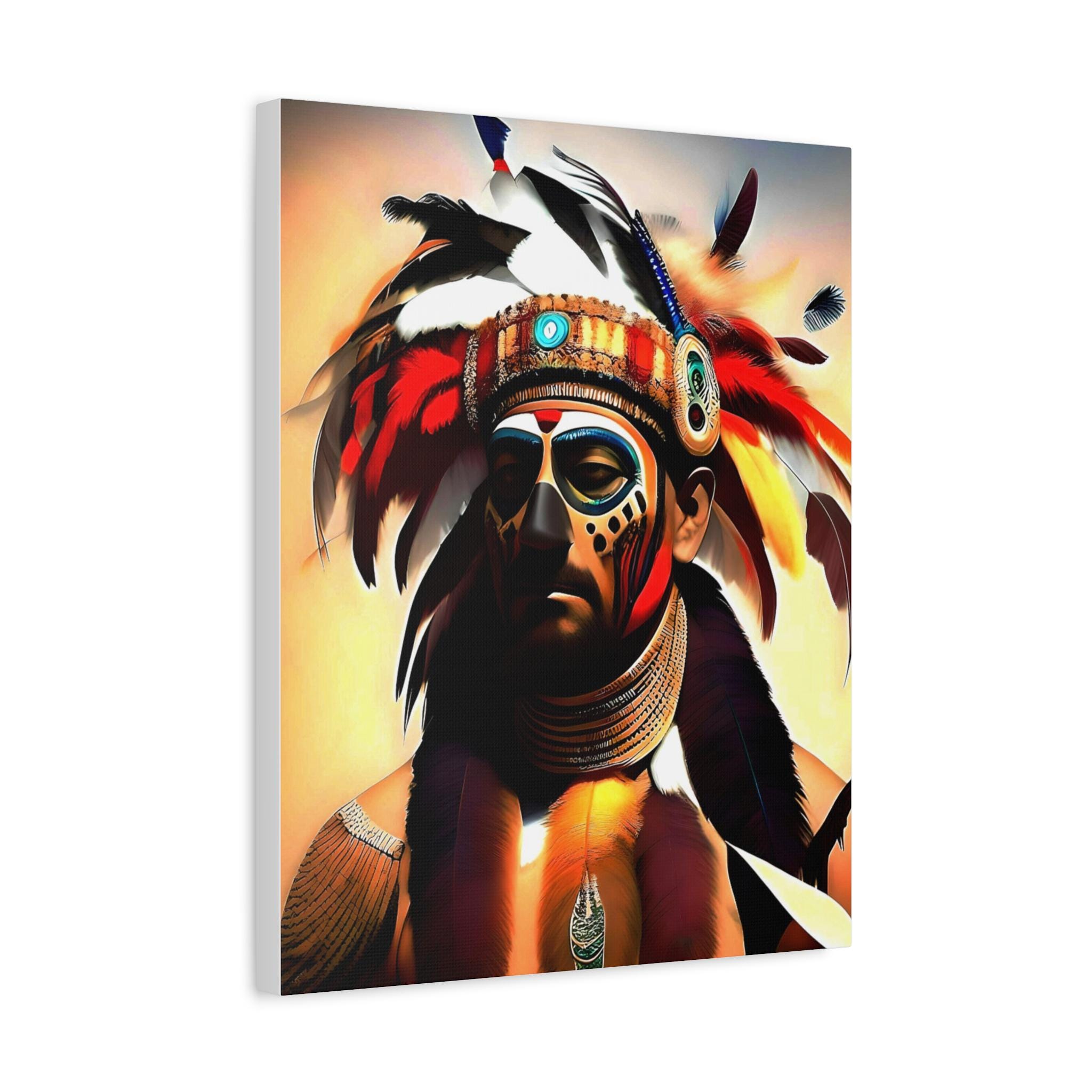 Painted Warrior - Canvas Wall Art
