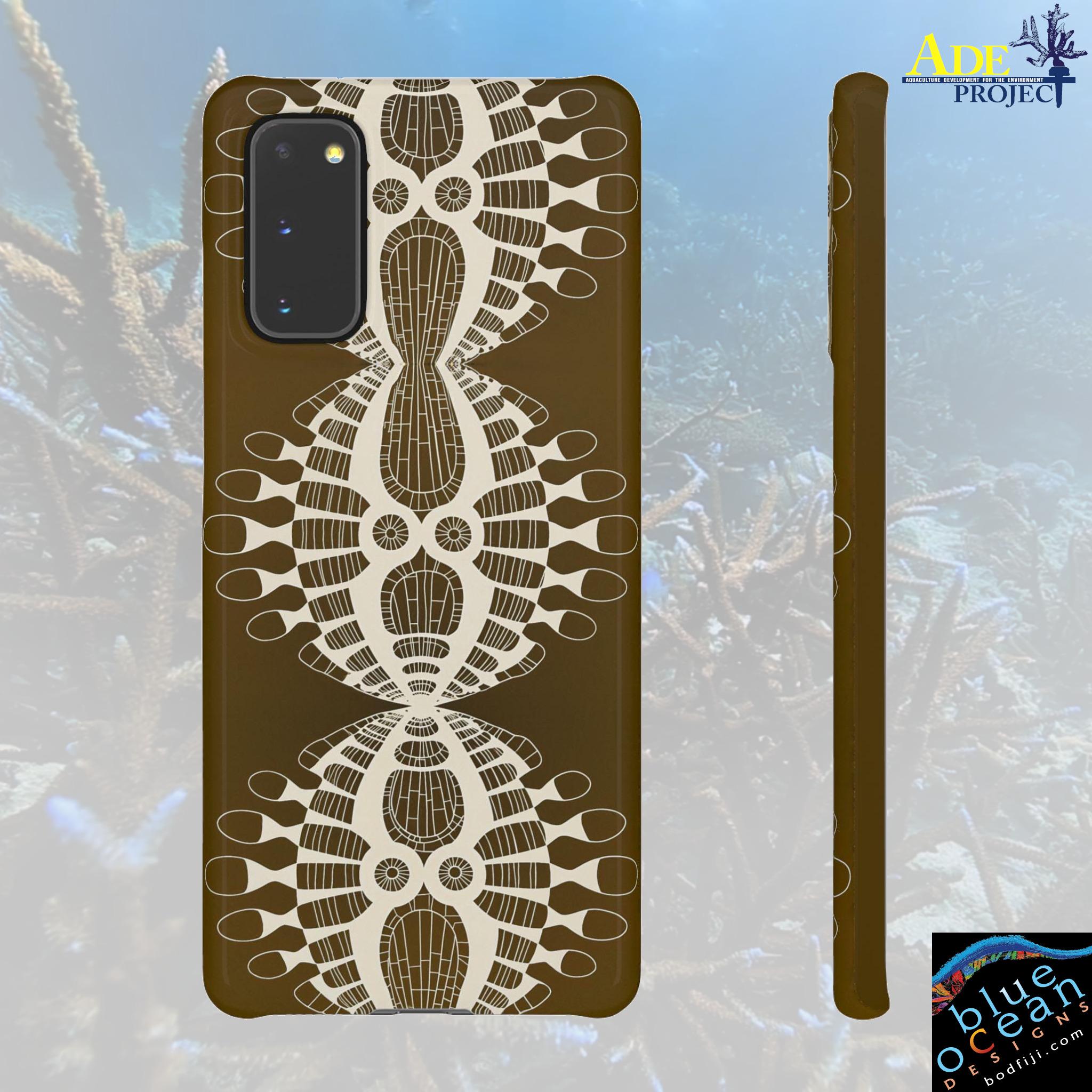 Abstract Urchin Brown Android Snap Case - Walt Smith Fiji Ocean Art - Supports ADE Reef Restoration
