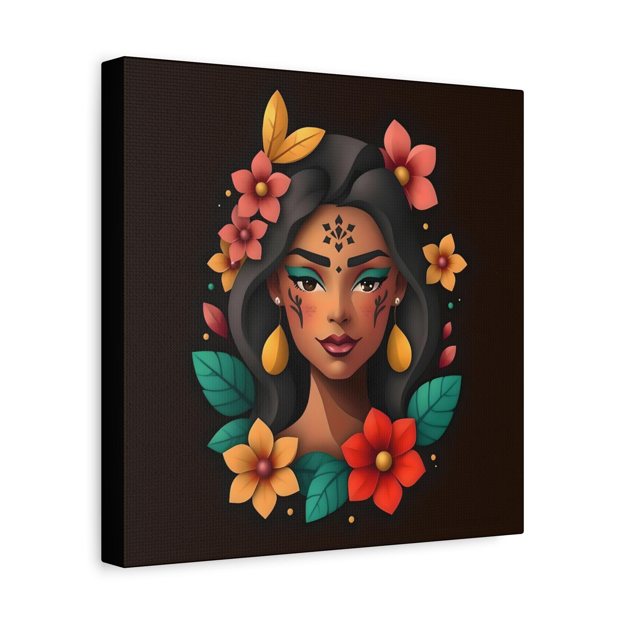 Lady On Black B Canvas Wall Art
