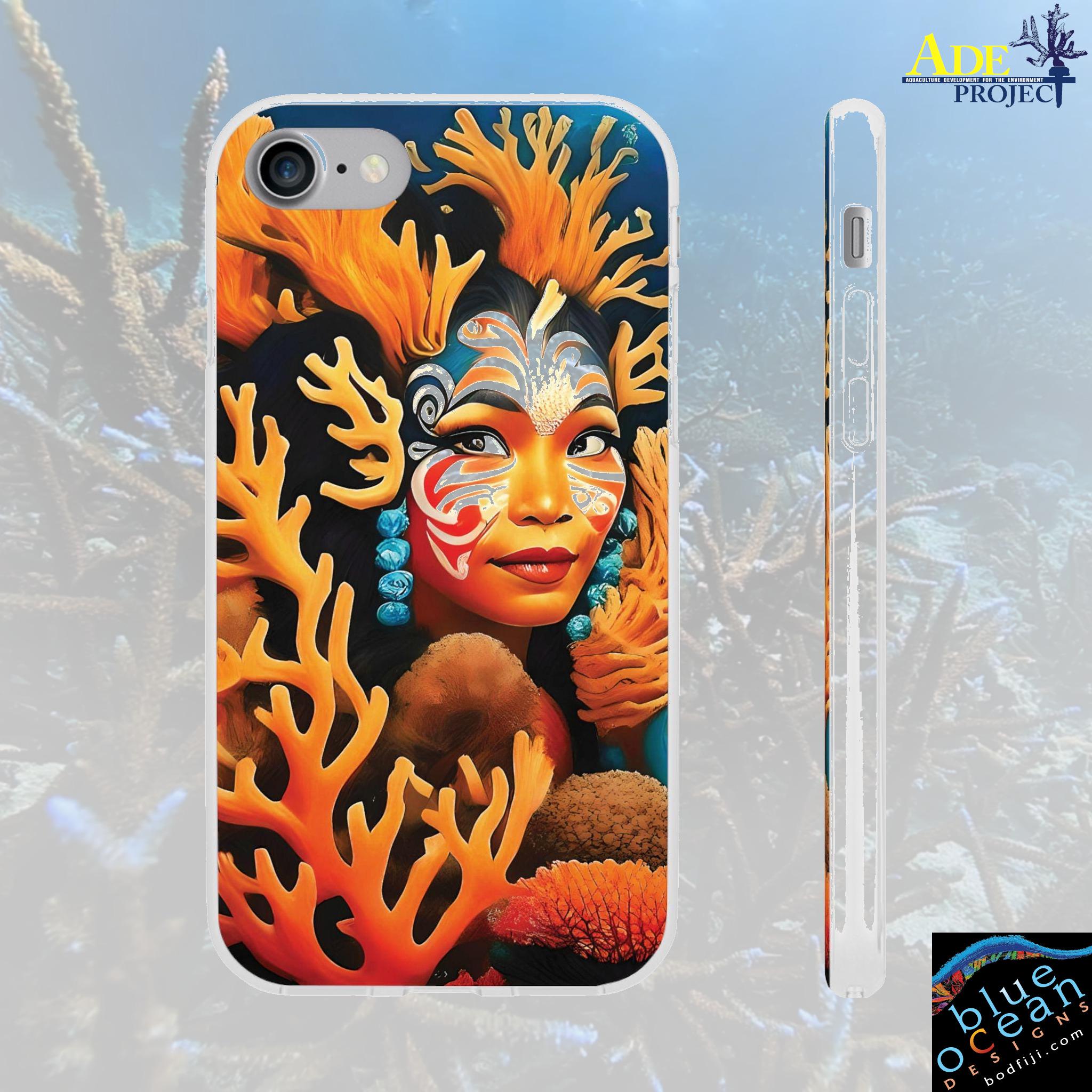 Aqua Beauty iPhone Flexi Case - Walt Smith Fiji Ocean Art - Supports ADE Reef Restoration