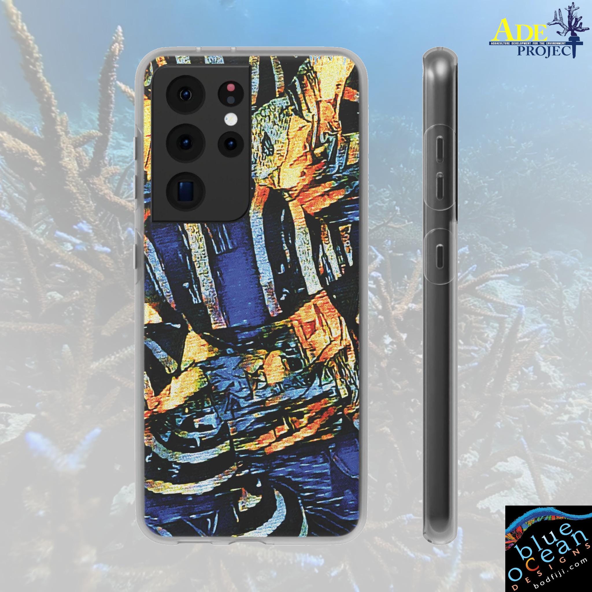 Snails in Blue Android Flexi Case - Walt Smith Fiji Ocean Art - Supports ADE Reef Restoration